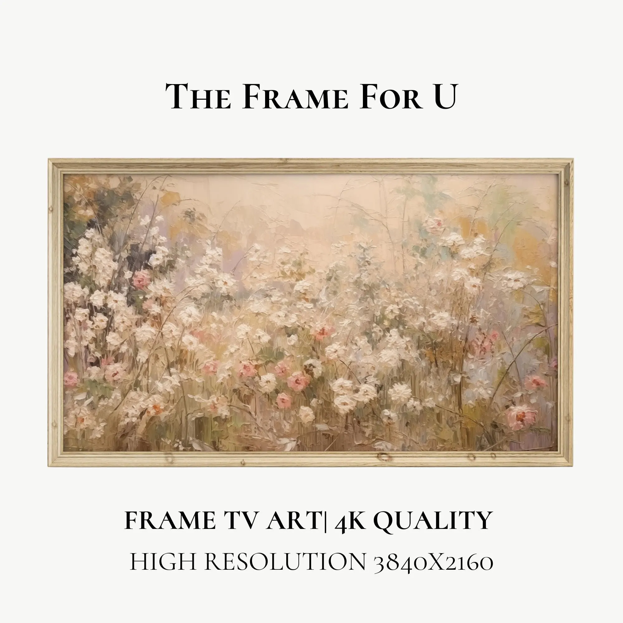 Summer Abstract Flowers Frame TV Art, Vintage Style Wildflowers Painting, Tv Screensaver, Digital Download | TV0255