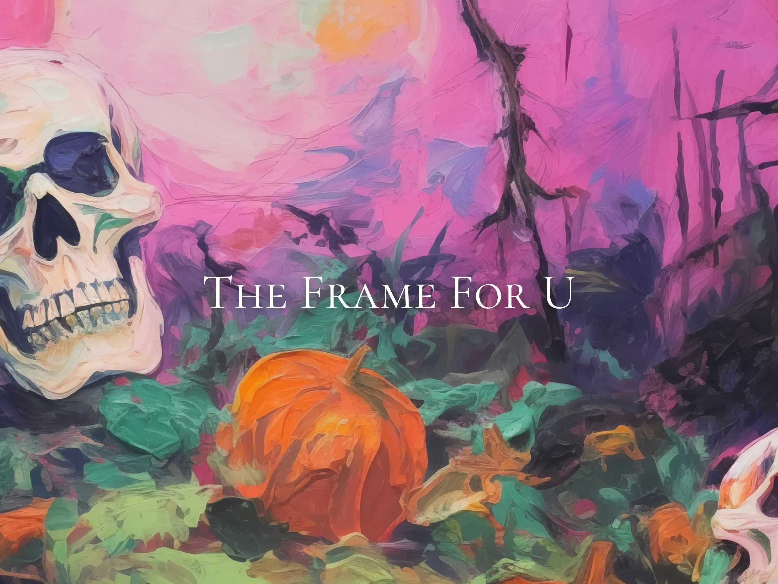 Halloween Skull & Pumpkin Frame TV Art, Spooky Fall Decor (Digital Download) TV0398 - image 3