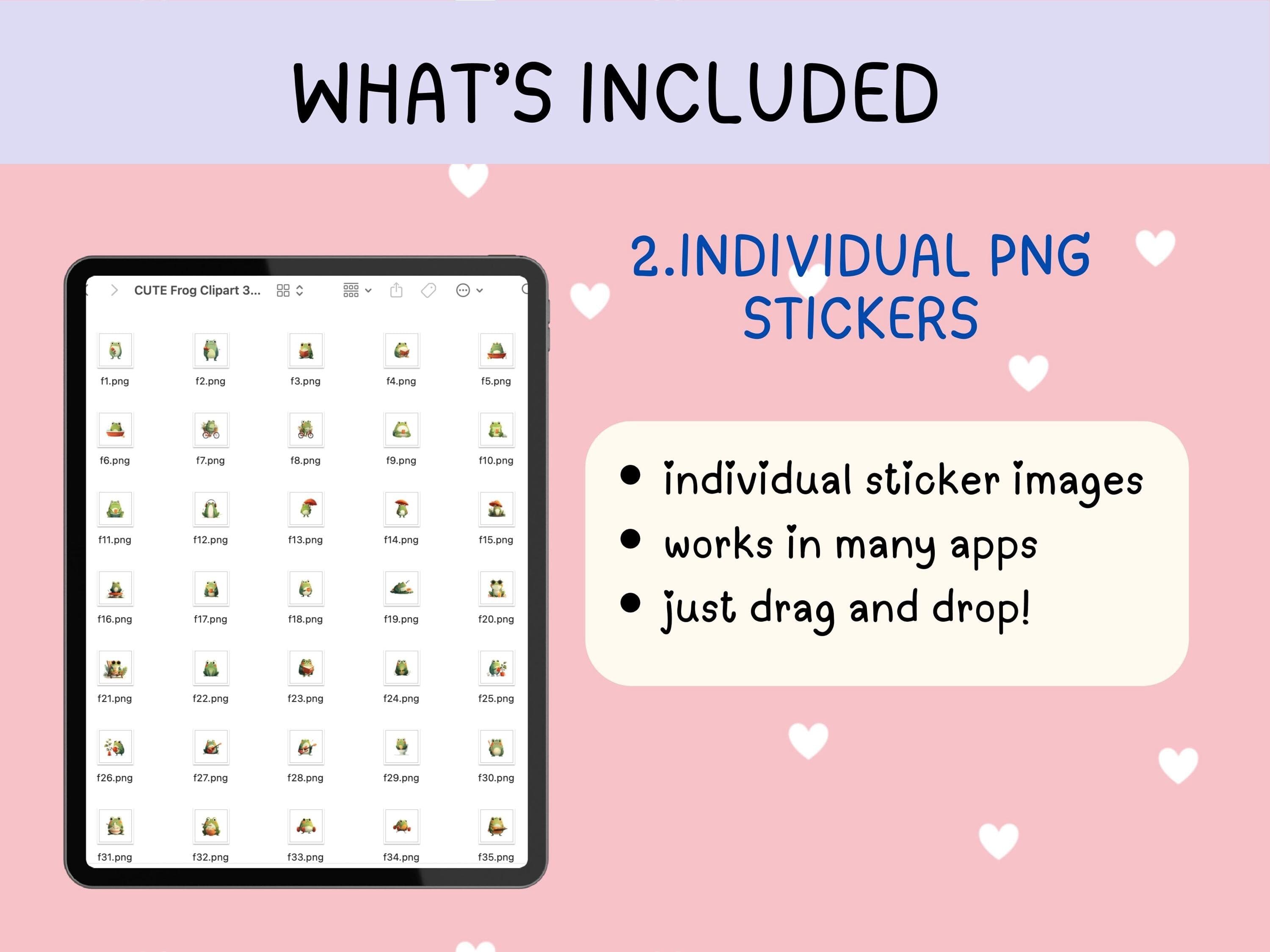 Frog Digital Stickers for GoodNotes, OneNote, Notability | Cute Frog Clipart PNG Sticker Pack | Digital Planner Stickers 300 DPI - image 5