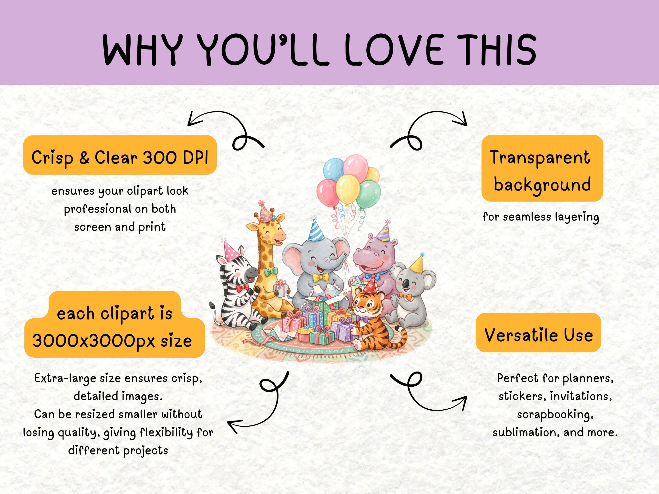 Watercolor Cute Zoo Animal Clipart, Pastel Safari Birthday PNG, Kawaii Jungle Party Graphics, Kids Animal 92 PNG Bundle, Commercial Use - image 3