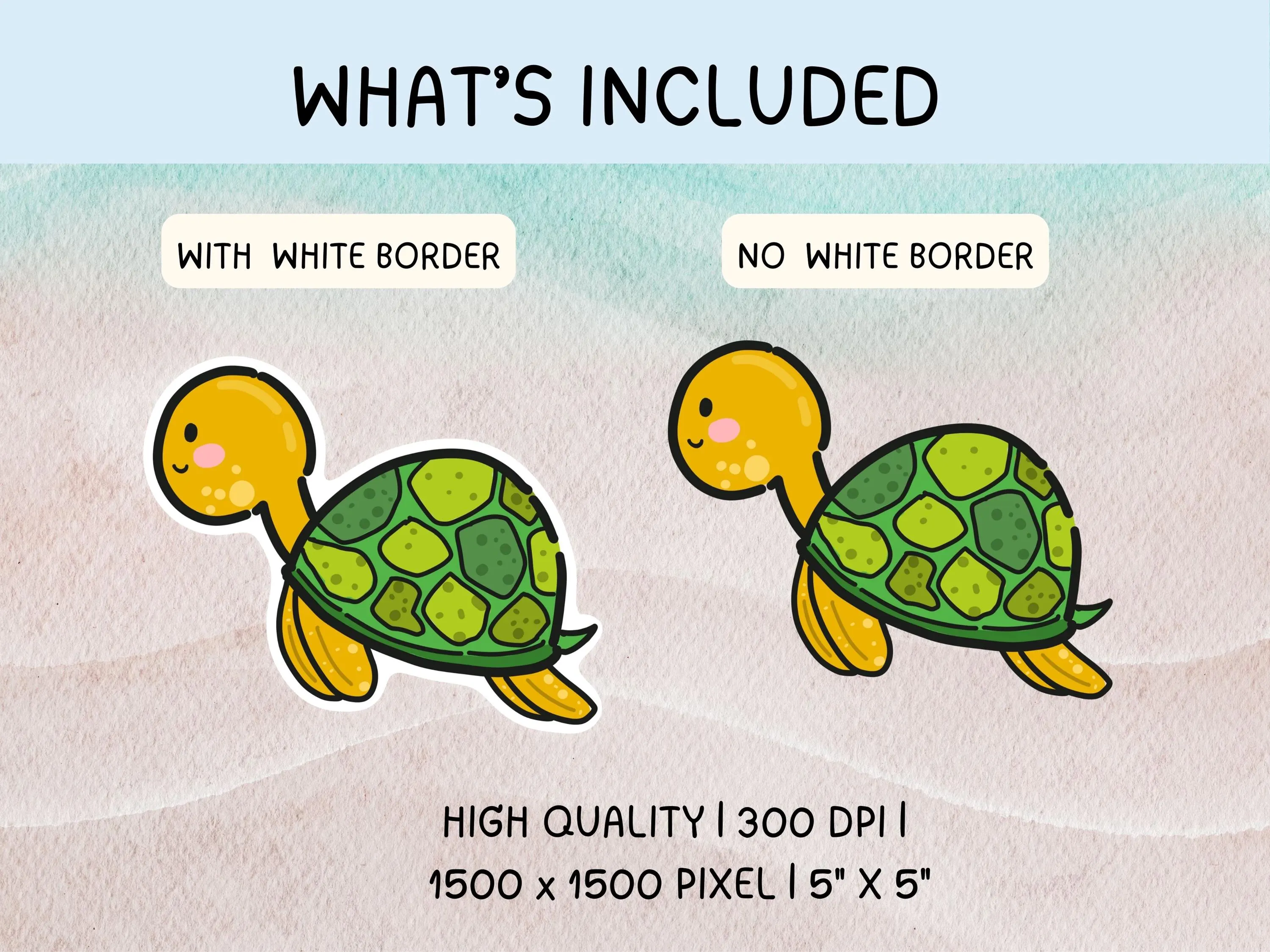 Sea Life Digital Stickers for GoodNotes, OneNote, Notability | Hand Drawn Ocean Animals PNG Sticker Pack | Digital Planner Stickers 300 DPI - image 5