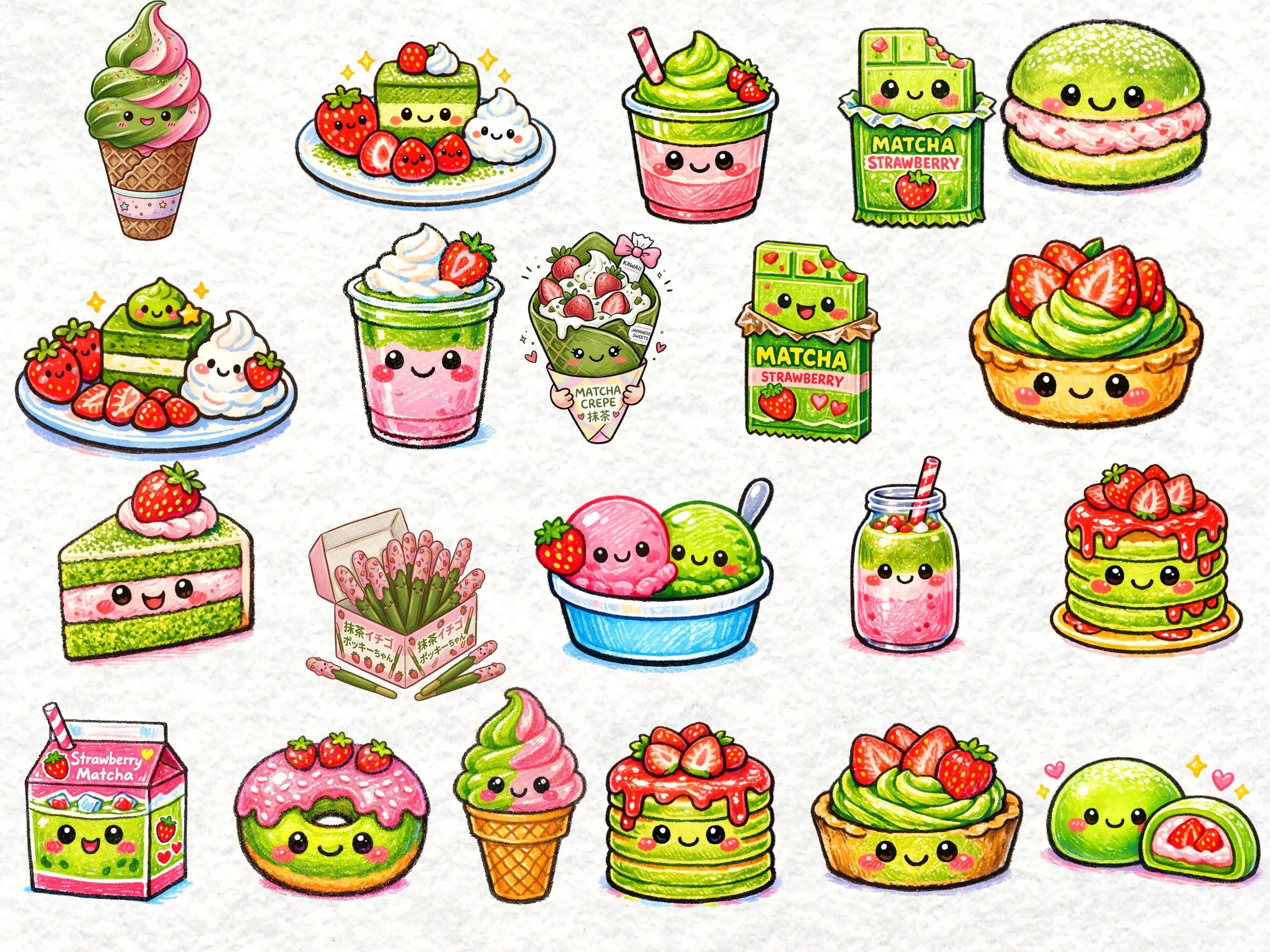 strawberry matcha latte cute kawaii clipart

kawaii dessert bakery clipart with matcha treats

cute strawberry dessert kawaii clipart PNG

kawaii matcha drink illustration clipart for planners

cute bakery sweets clipart with strawberry matcha theme

kawaii matcha cake and dessert clipart set

cute kawaii dessert food characters clipart

strawberry matcha sweets kawaii clipart illustration
