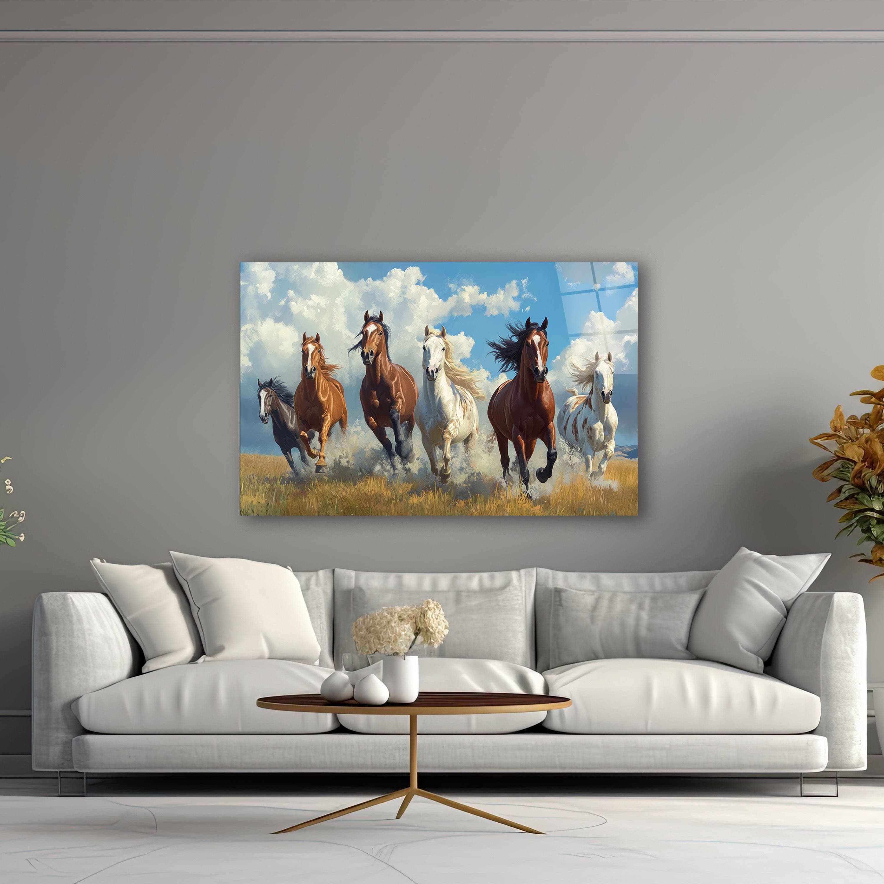 Running Horses Glass Wall Art, Horse Painting Tempered Glass Decor, Living Room Art, Office Wall Decor, Mother's Day Gifts, Wall Hangings, Stunning Horse-Themed Glass Art, Vibrant Running Horses Artwork on Tempered Glass, Elegant Horse Painting for Living Room or Office, Perfect Gift for Horse Lovers and Mother’s Day, Beautiful Glass Wall Decor with Motion and Energy, Modern and Bold Artwork for Contemporary Interiors, Timeless Horse Decor to Bring Nature into Your Home, Unique Wall Hanging