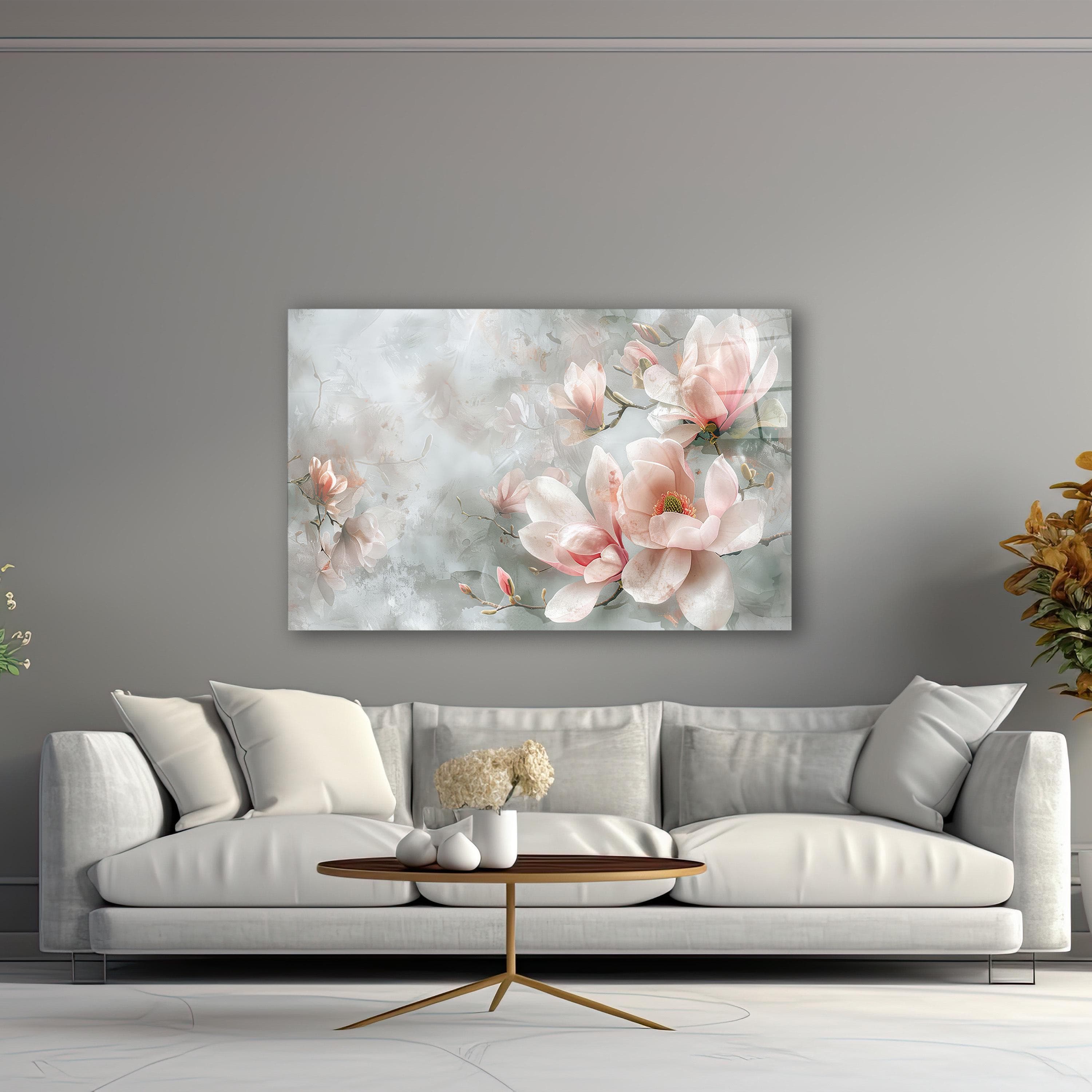 Beautiful Pink Magnolias Glass Wall Art, Elegant Flowers Tempered Glass Decor, Living Room Art, Mother's Day Gifts, Wall Hanging, Home Decor, Stunning Pink Magnolia Flowers Glass Art, Elegant Tempered Glass Floral Wall Decor, Vibrant and Timeless Floral Design for Living Room or Bedroom, Perfect Gift for Mother's Day and Flower Enthusiasts, Beautiful and Sophisticated Floral Wall Hanging, Nature-Inspired Pink Magnolia Art for Modern Interiors, Elegant Floral Glass Print