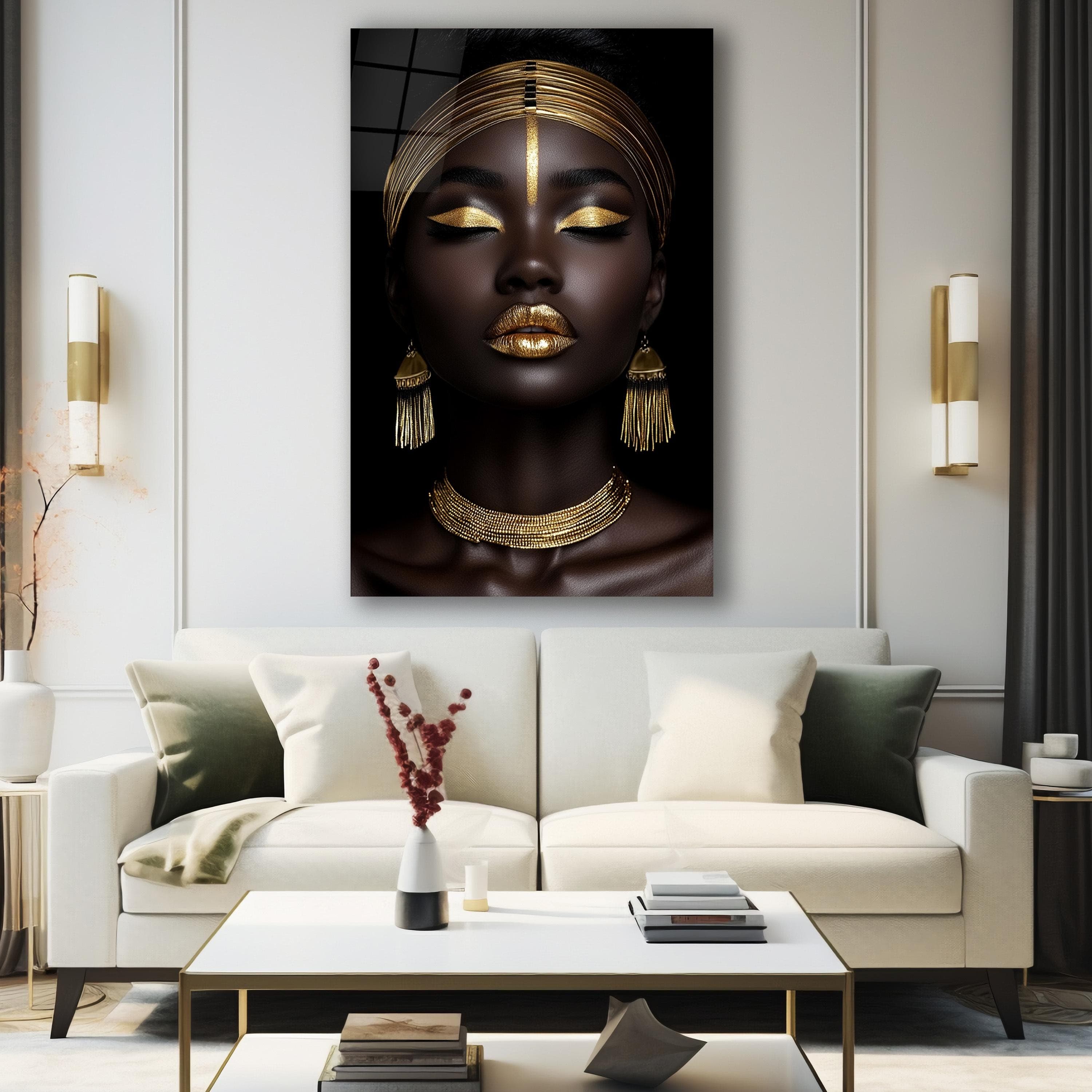 Elegant African Woman Glass Wall Art, Ethnic Woman Tempered Glass Decor, Modern Wall Art, New Home Gifts, Mother's Day Gifts, Wall Hanging, Stunning African Woman Glass Art, Beautiful Ethnic Woman Tempered Glass Decor, Modern and Vibrant Wall Art for Living Room or Bedroom, Unique and Elegant Glass Artwork for Home, Perfect Gift for Mother's Day and New Home, Cultural and Nature-Inspired Glass Print, Timeless Art Piece Celebrating Diversity and Beauty, Ideal Gift for African Heritage Enthusiasts