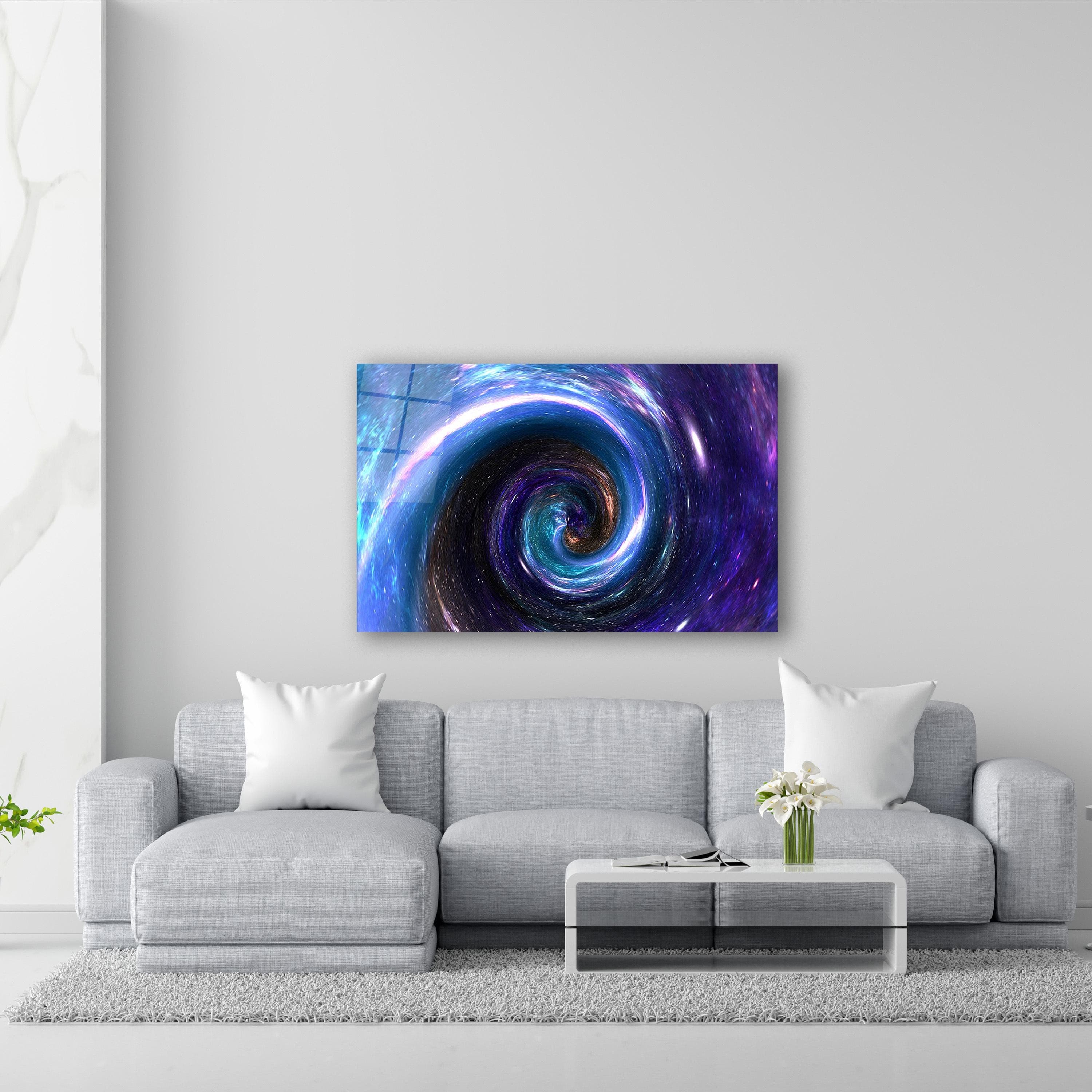 Space Vortex Tempered Glass Wall Art, Galaxy Wormhole Glass Wall Decor, Cosmic Wall Art, Office Wall Decor, Man Cave Decor, Wall Hangings