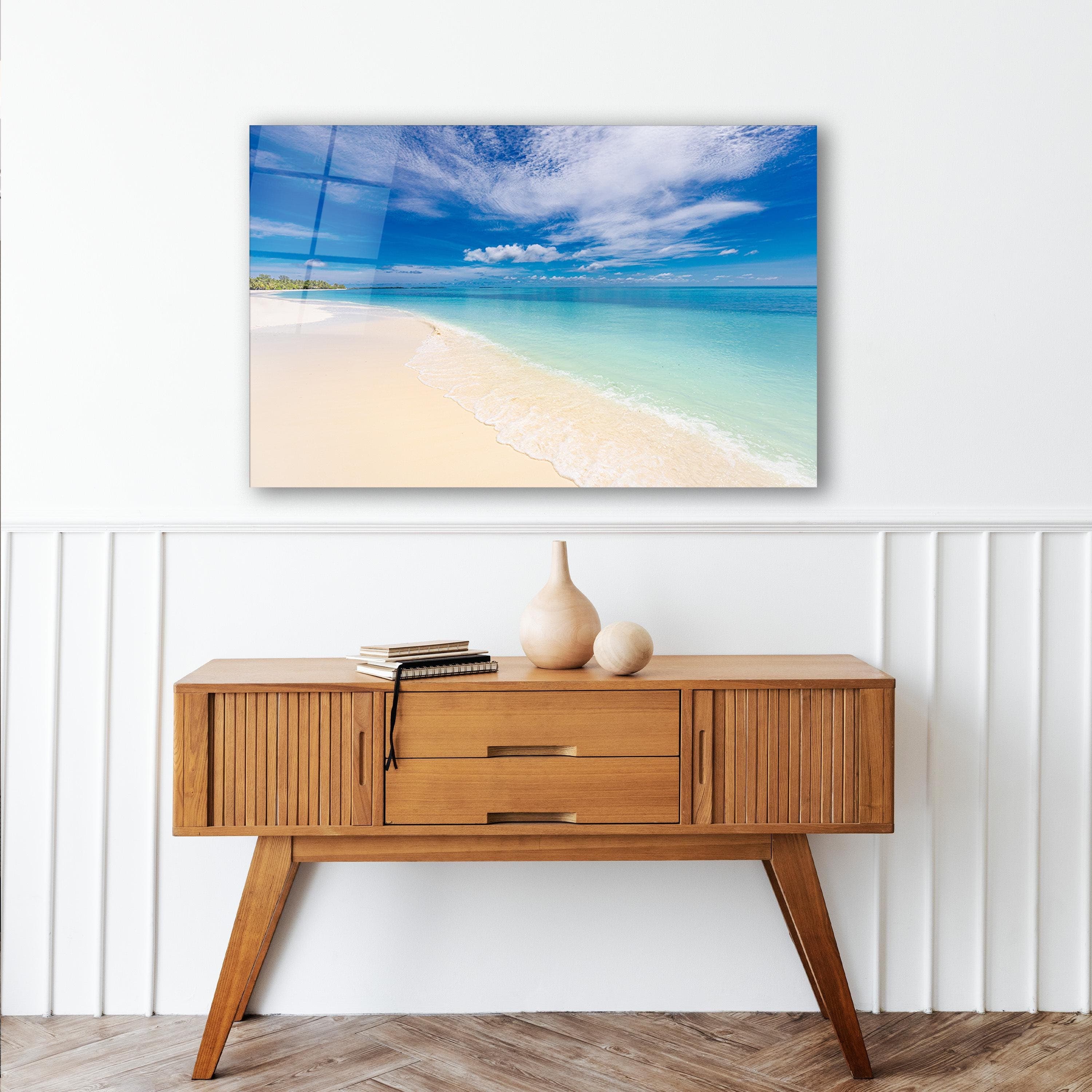 Tropical Beach Glass Wall Art, Serene Blue Ocean Tempered Glass Decor, Coastal Glass Print, Living Room Art, Mother’s Day Gift, Wall Hanging, Relaxing Beach Inspired Art, Stunning Ocean Glass Decor, Coastal Home Wall Art, Vibrant Beach and Ocean Glass Print, Serene Coastal Decor for Living Room, Modern Tropical Art for Home, Perfect Gift for Beach Lovers, Calm and Peaceful Ocean-Themed Wall Art, Beautiful Glass Print for Coastal Style Homes, Ideal Mother’s Day Gift for Nature & Ocean Enthusiasts