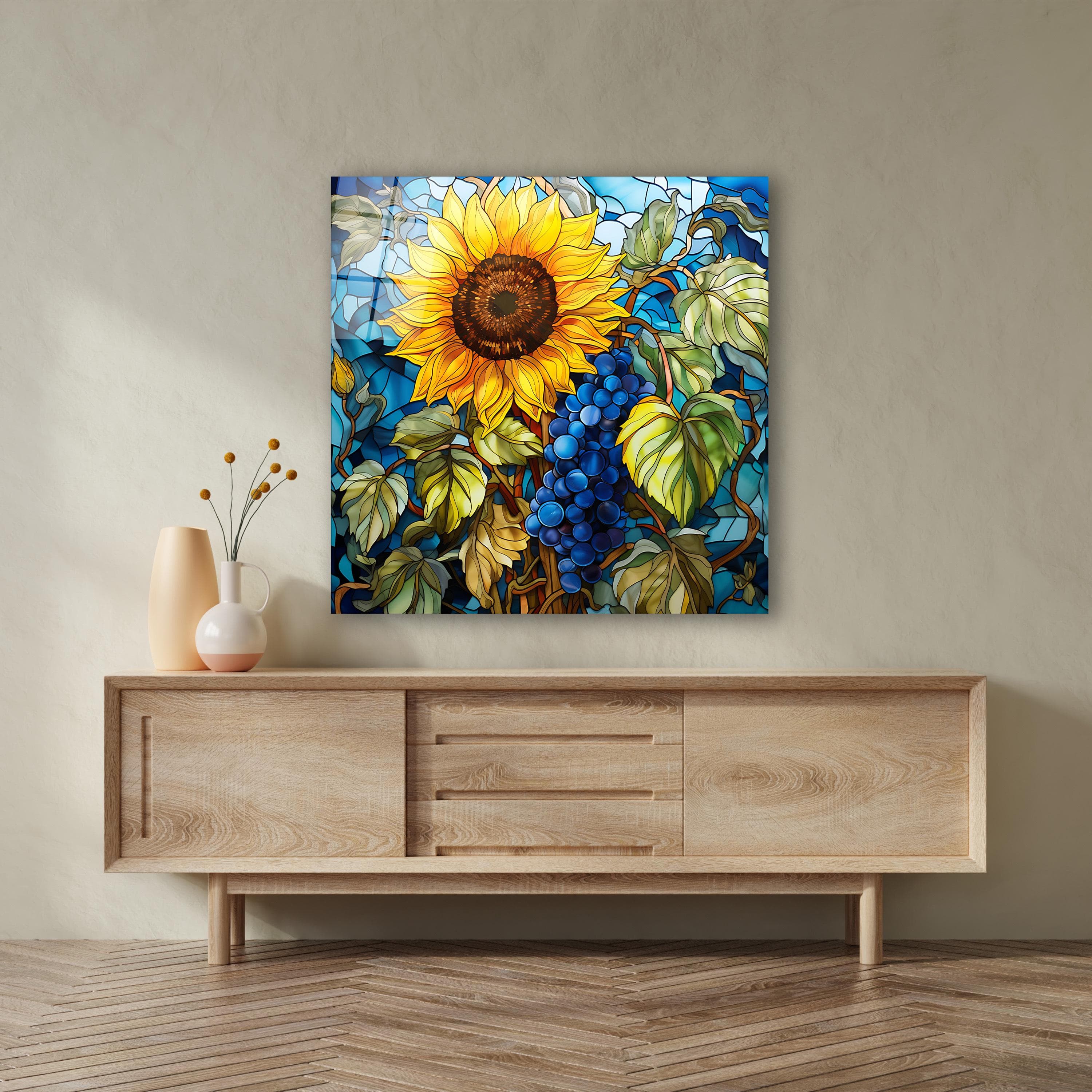 Sunflower Wall Decor, Tempered Glass Floral Wall Art, Stained Glass Effect Sunflower Glass Print, Mother's Day Gifts, Housewarming Gifts, Vibrant Sunflower Glass Wall Art, Beautiful Tempered Glass Floral Decor, Stained Glass Effect Sunflower Print for Living Room or Bedroom, Perfect Mother’s Day and Housewarming Gift, Elegant Floral Wall Hanging with Warm Tones, Nature-Inspired Glass Art to Brighten Your Home, Timeless Sunflower Decor for Any Room, Bring Natural Beauty into Your Space