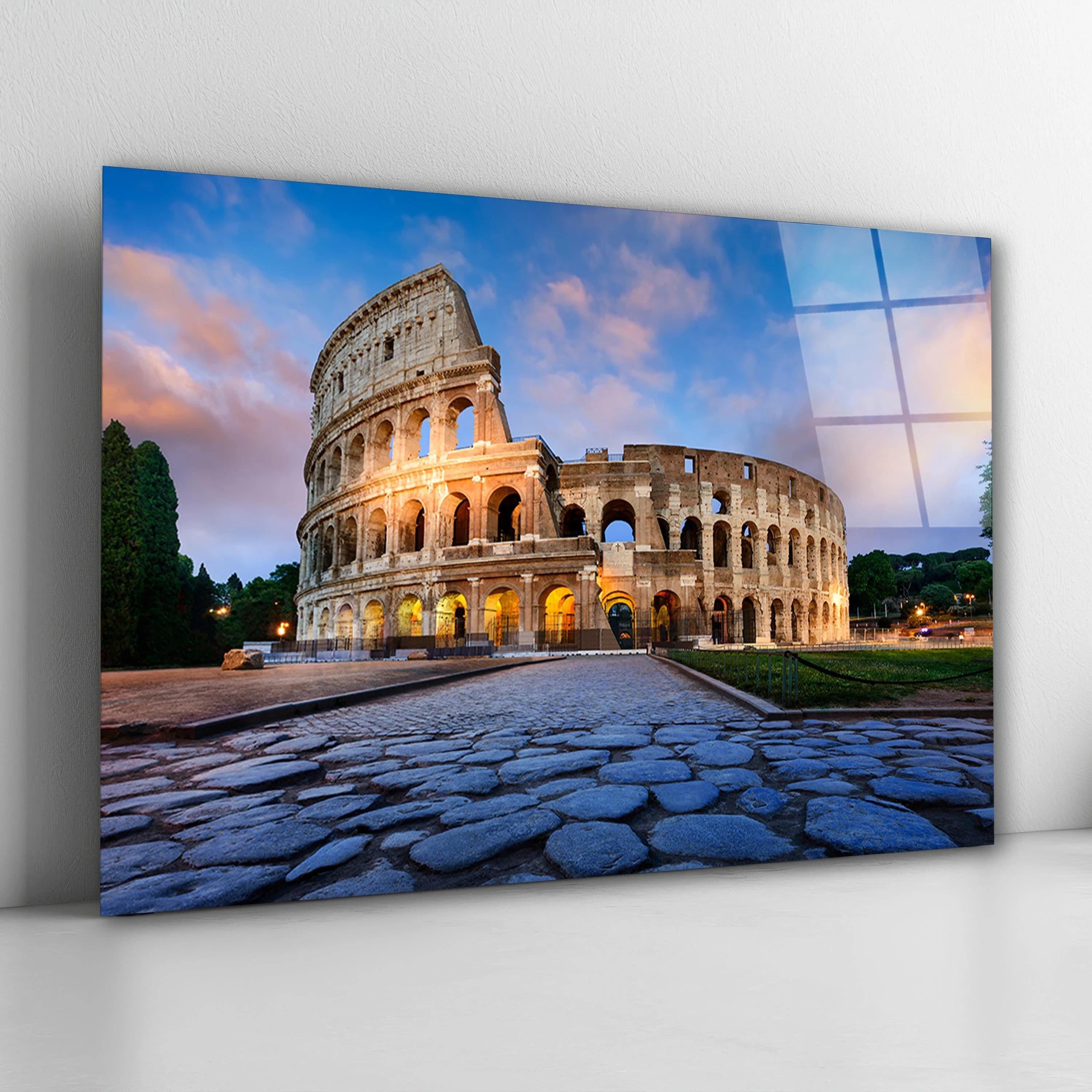 Colosseum Glass Wall Art, Rome Tempered Glass Decor, Italy Wall Art, Living Room Decor, Interior Design, Valentine's Gifts, Wall Hanging