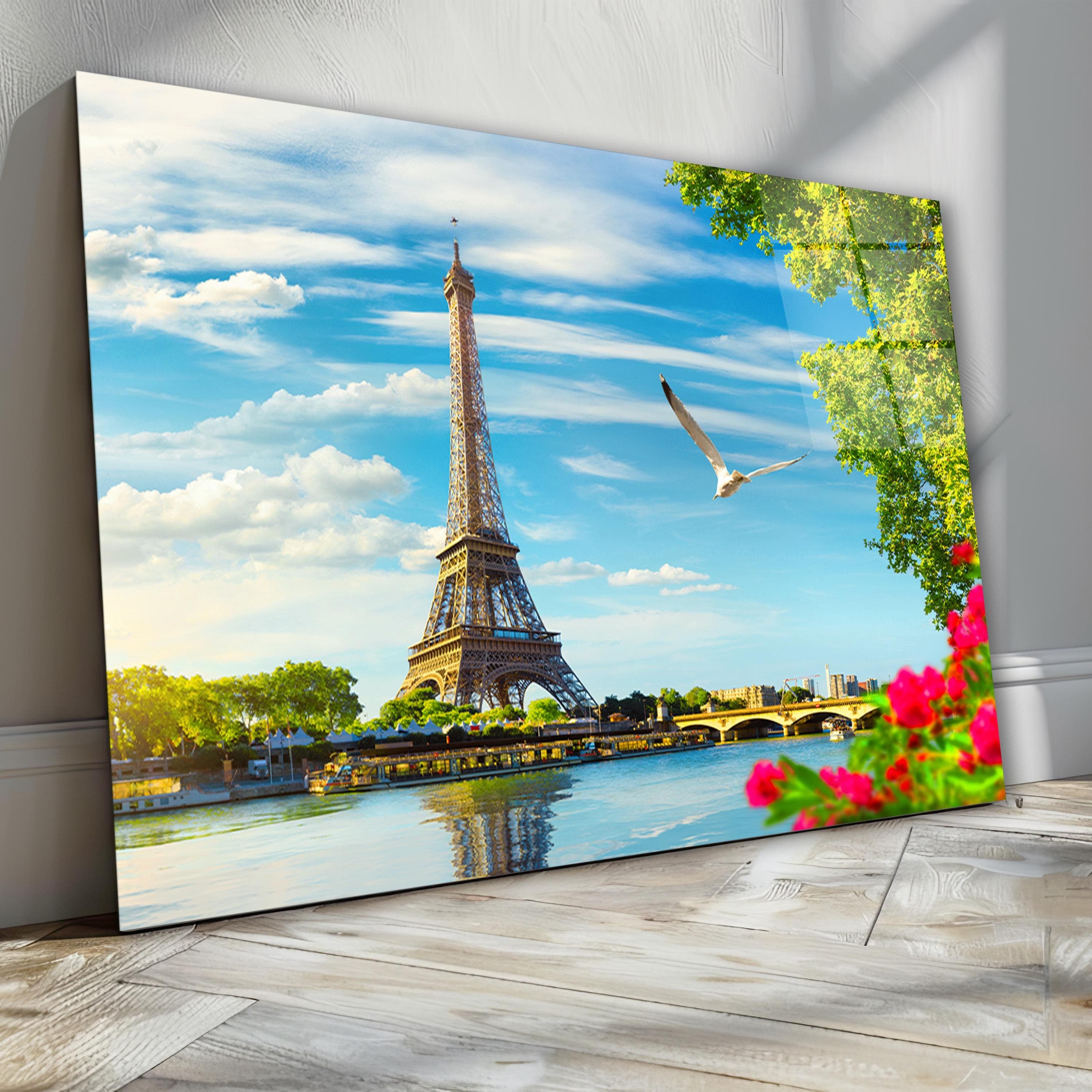 Paris Eiffel Tower Glass Wall Art, France Tempered Glass Wall Decor, Living Room Art, Valentine's Gift, Living Room Wall Art, Bedroom Decor