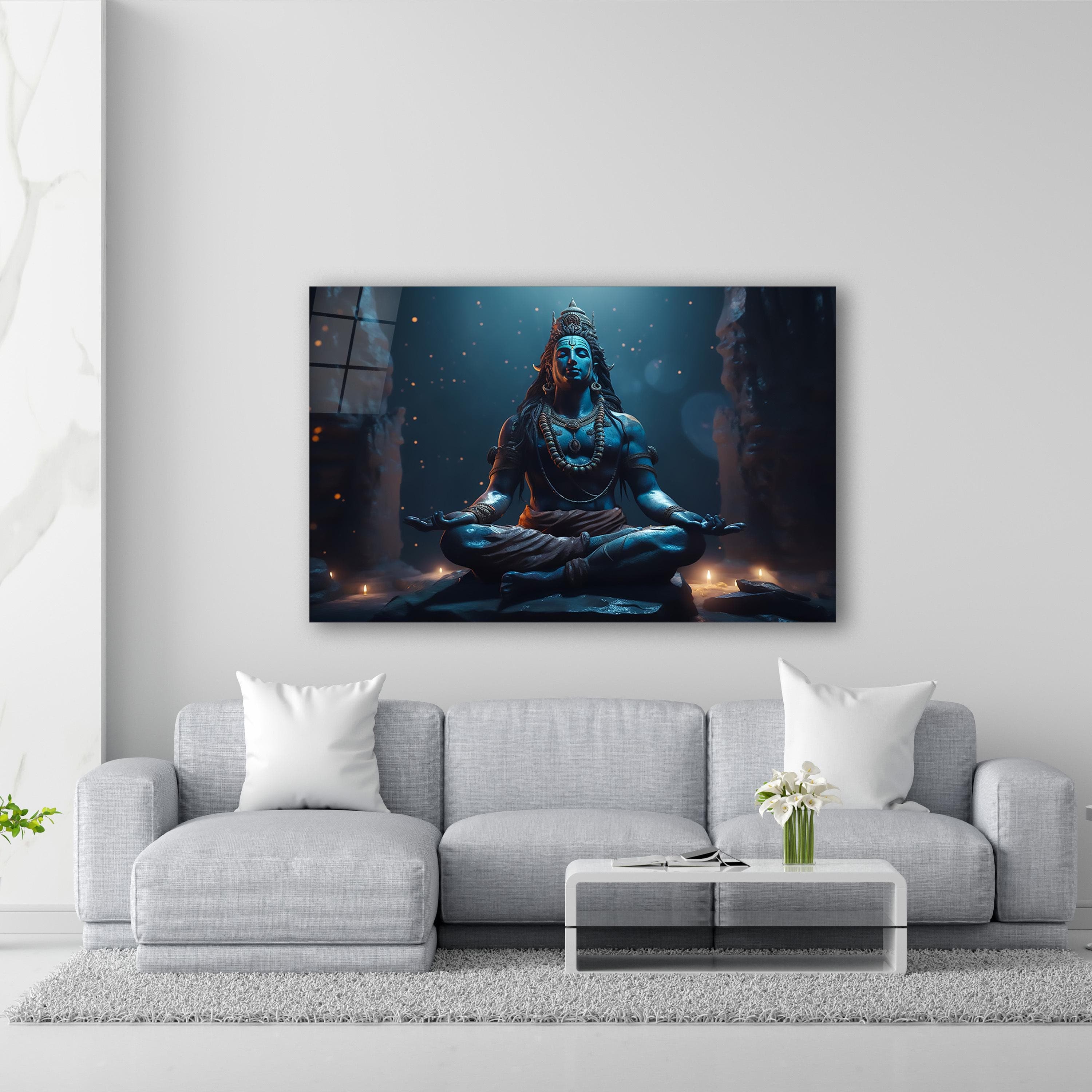Lord Shiva Glass Wall Art, Shiva Tempered Glass Decor, Hindu God Wall Art, Hindu Gifts, Anniversary Gifts, Birthday Gifts, Wall Hangings