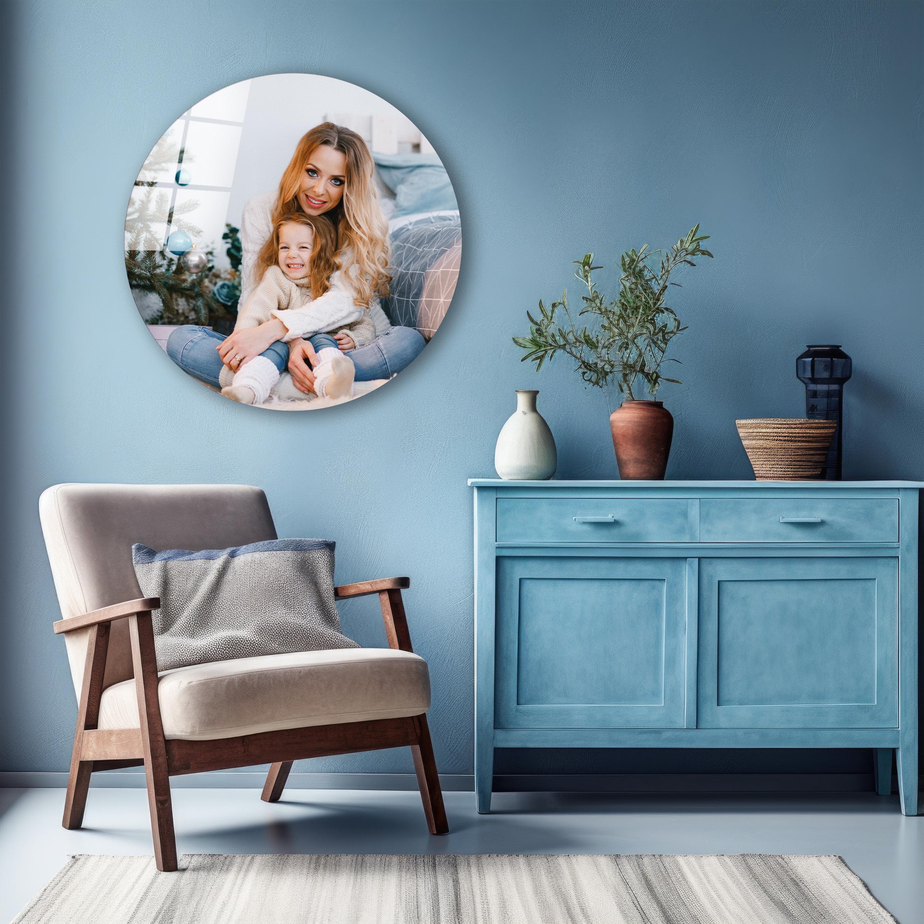 Custom Round Glass Print Wall Art, Personalized Tempered Glass Decor, Customized Wall Hanging, Birthday Gifts, Gifts For Her, Gifts For Him