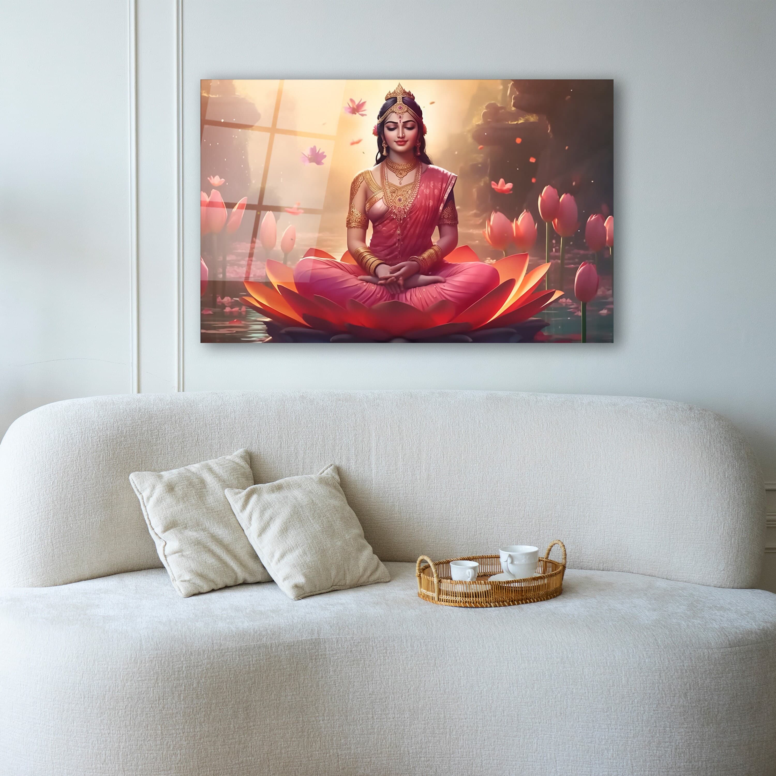 Hindu Goddess Tempered Glass Wall Art, Spiritual Glass Wall Decor, Wedding Gifts, Gifts For Her, Housewarming Gifts, Wall Hangings