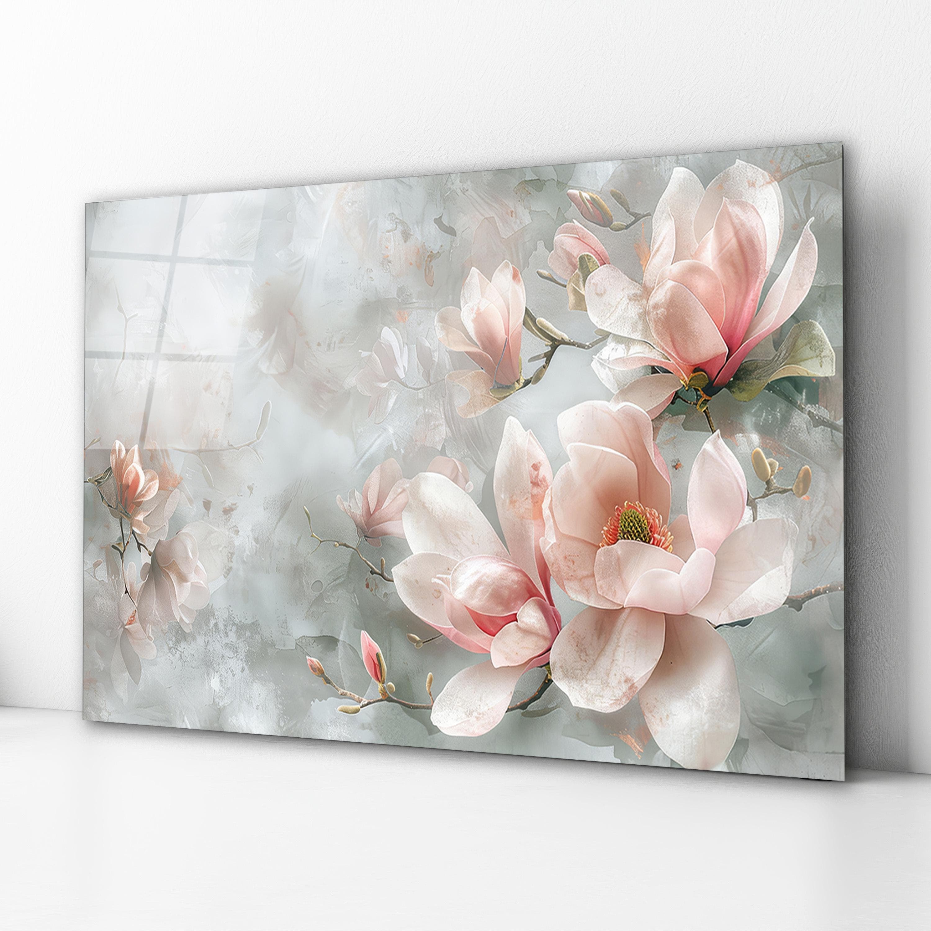 Beautiful Pink Magnolias Glass Wall Art, Elegant Flowers Tempered Glass Decor, Living Room Art, Mother's Day Gifts, Wall Hanging, Home Decor, Stunning Pink Magnolia Flowers Glass Art, Elegant Tempered Glass Floral Wall Decor, Vibrant and Timeless Floral Design for Living Room or Bedroom, Perfect Gift for Mother's Day and Flower Enthusiasts, Beautiful and Sophisticated Floral Wall Hanging, Nature-Inspired Pink Magnolia Art for Modern Interiors, Elegant Floral Glass Print