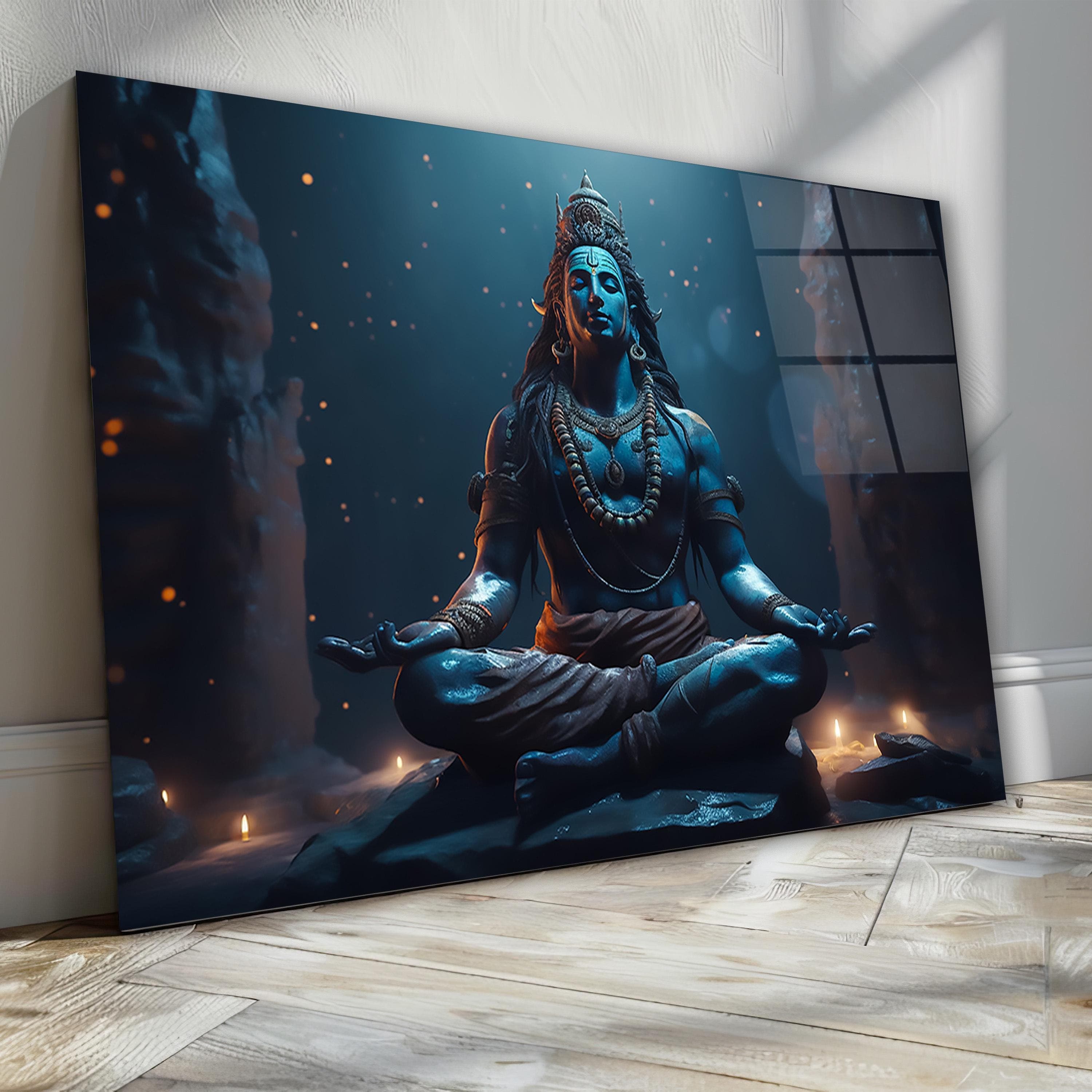 Lord Shiva Glass Wall Art, Shiva Tempered Glass Decor, Hindu God Wall Art, Hindu Gifts, Anniversary Gifts, Birthday Gifts, Wall Hangings