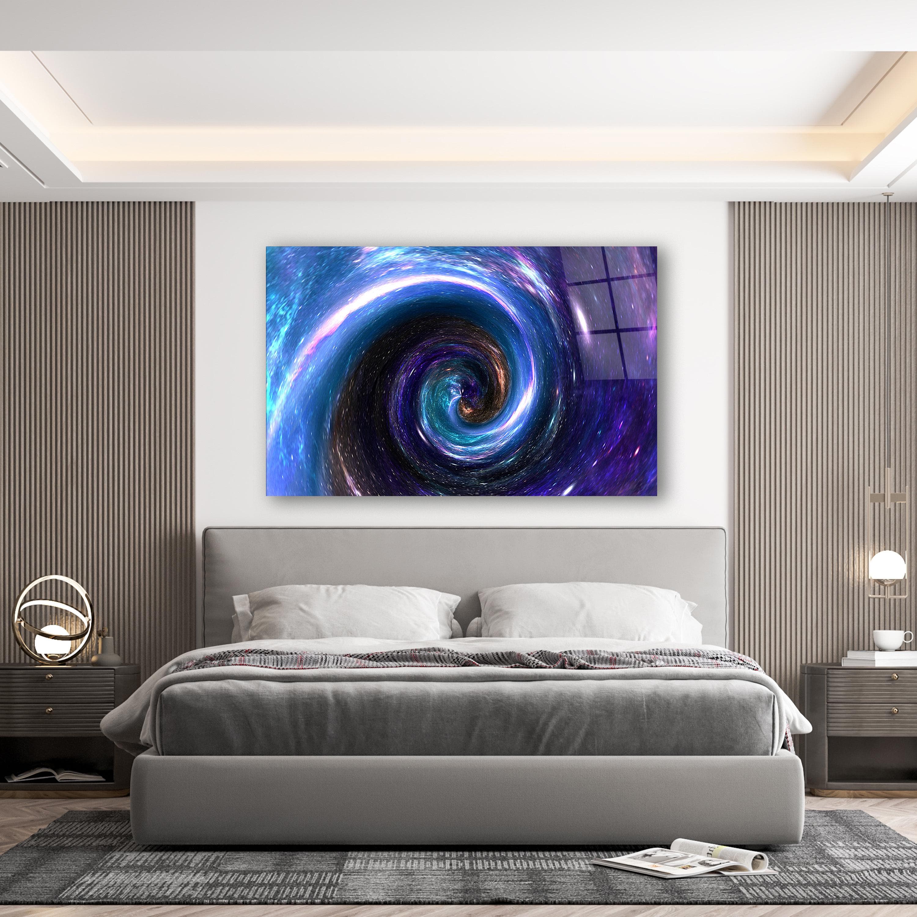 Space Vortex Tempered Glass Wall Art, Galaxy Wormhole Glass Wall Decor, Cosmic Wall Art, Office Wall Decor, Man Cave Decor, Wall Hangings