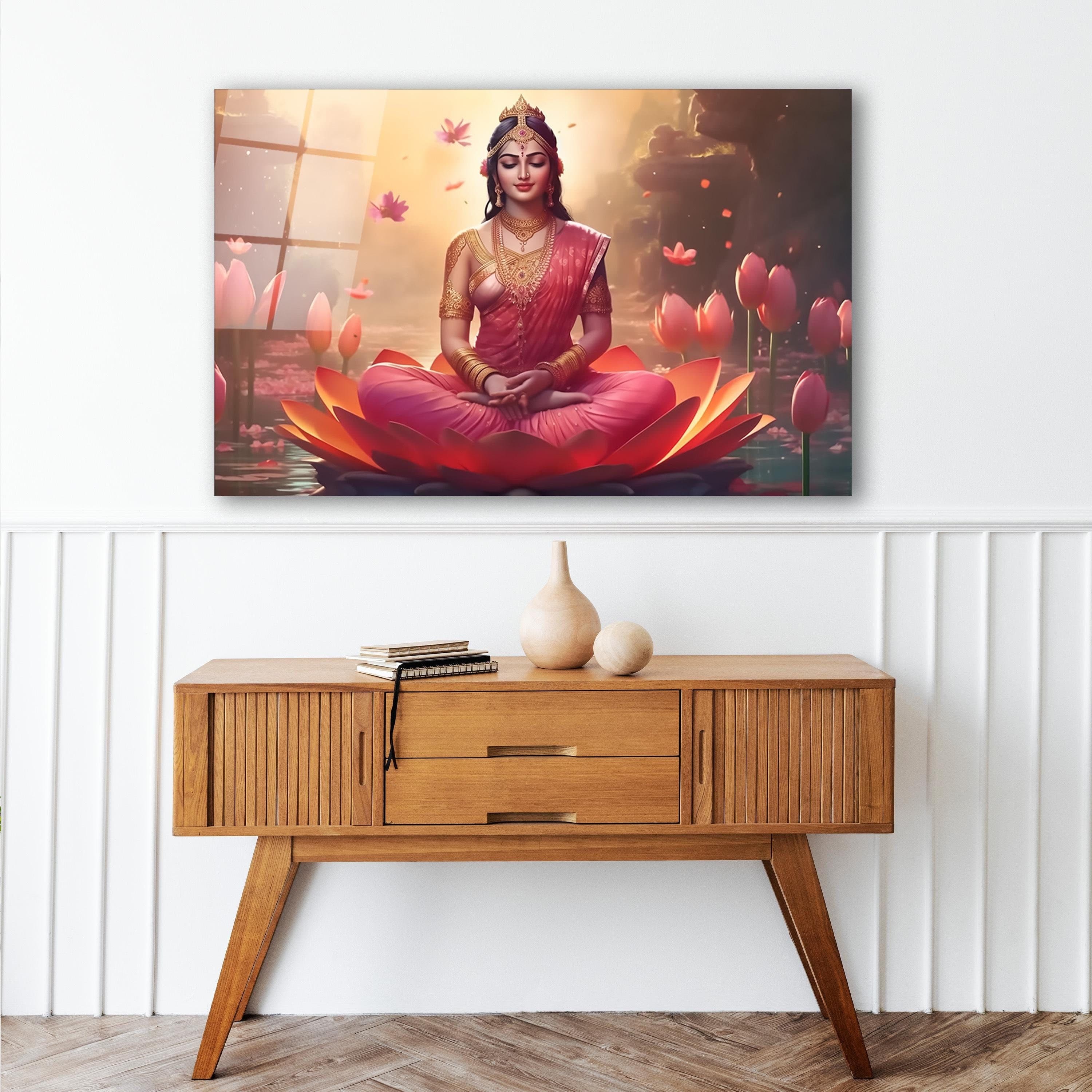 Hindu Goddess Tempered Glass Wall Art, Spiritual Glass Wall Decor, Wedding Gifts, Gifts For Her, Housewarming Gifts, Wall Hangings