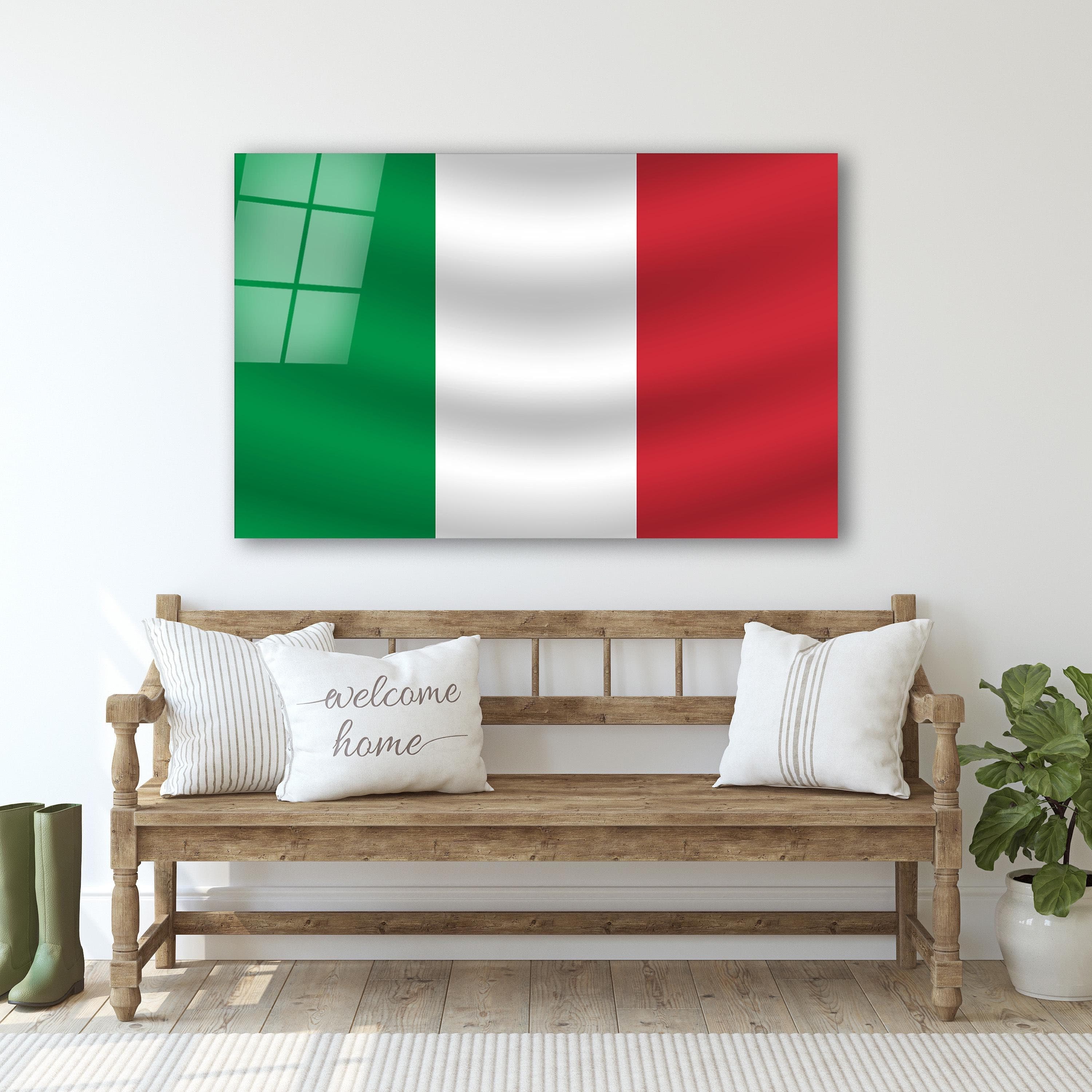 Italian Flag Glass Wall Art, Flag of Italy Tempered Glass Wall Decor, Italian Gifts, Housewarming Art, Mother's Day Gifts, Wall Hangings