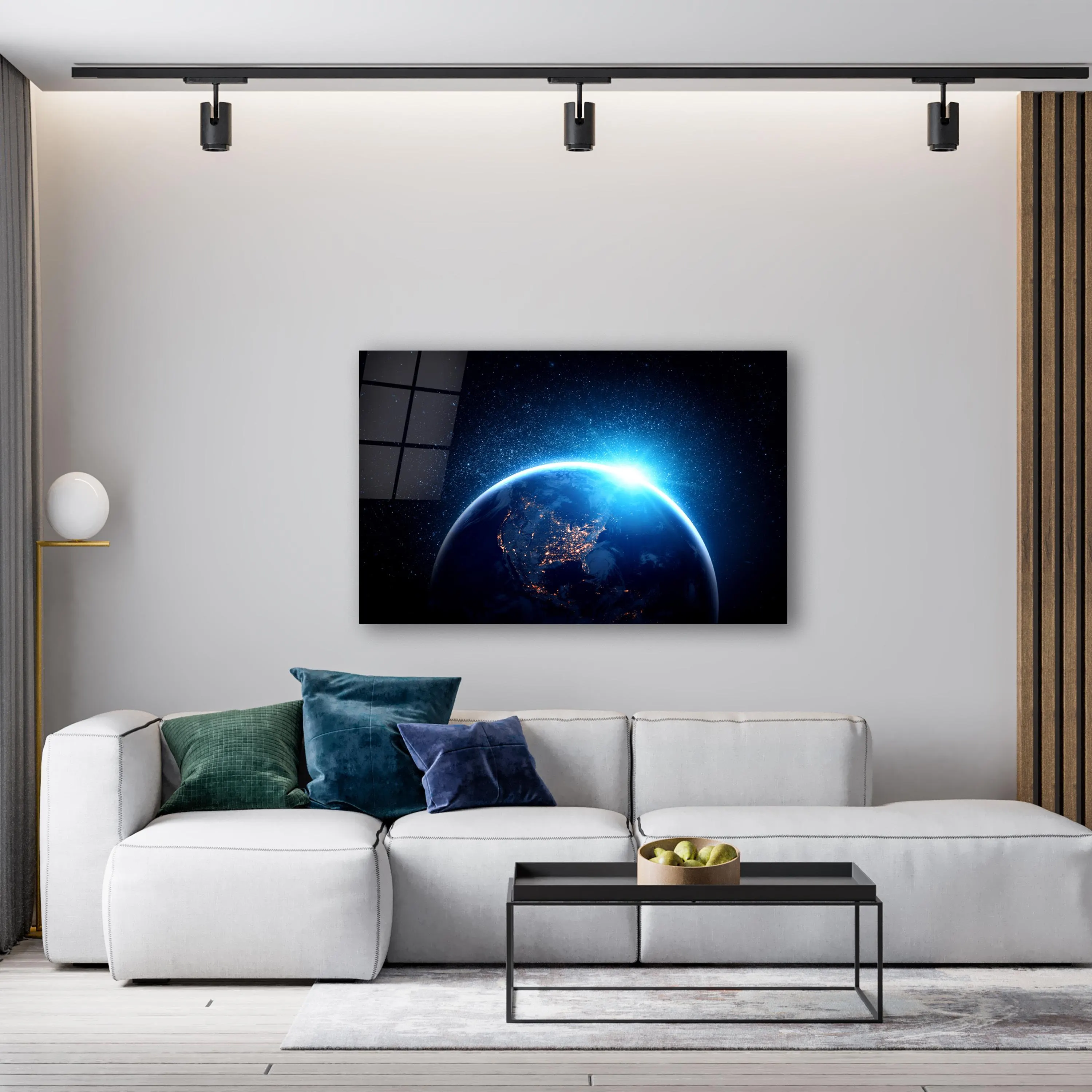 Planet Earth Glass Wall Art, World Tempered Glass Decor, Space Wall Art, Man Cave Wall Decor, Gifts for Him, Anniversary Gifts, Wall Hanging