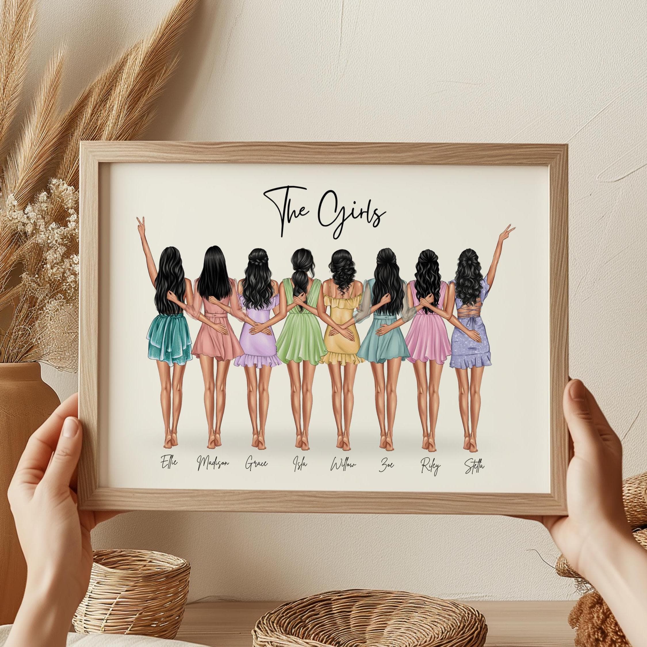 Group of Friends Birthday Print Bestfriend Print Personalized Print Group of Friends Gift Custom Wall Art For Friend Picture Friendship Gift - image 3
