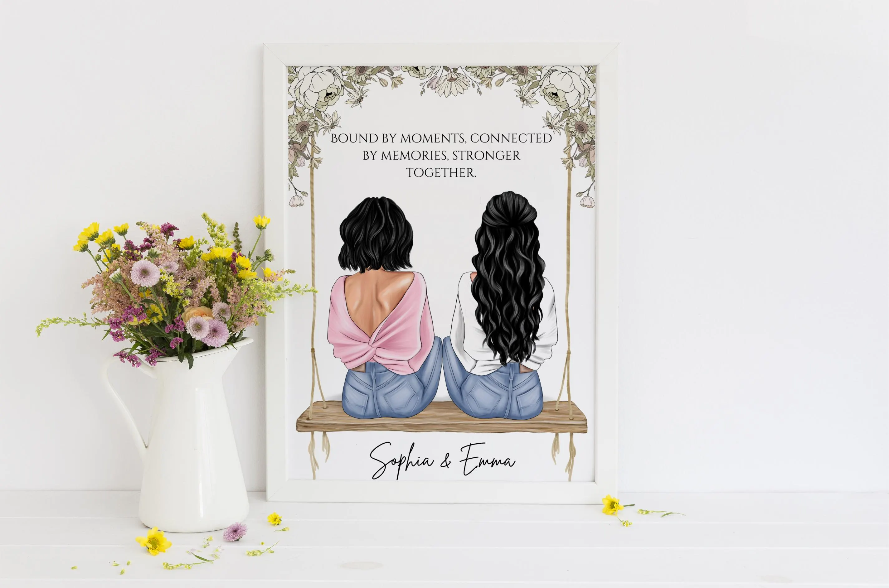 Best Friends Print, Friendship Print, BFF Gift, Personalised 21st Birthday Gift, Best Friends Gift, Friends Quotes, Group of 3 Friends Print - image 3