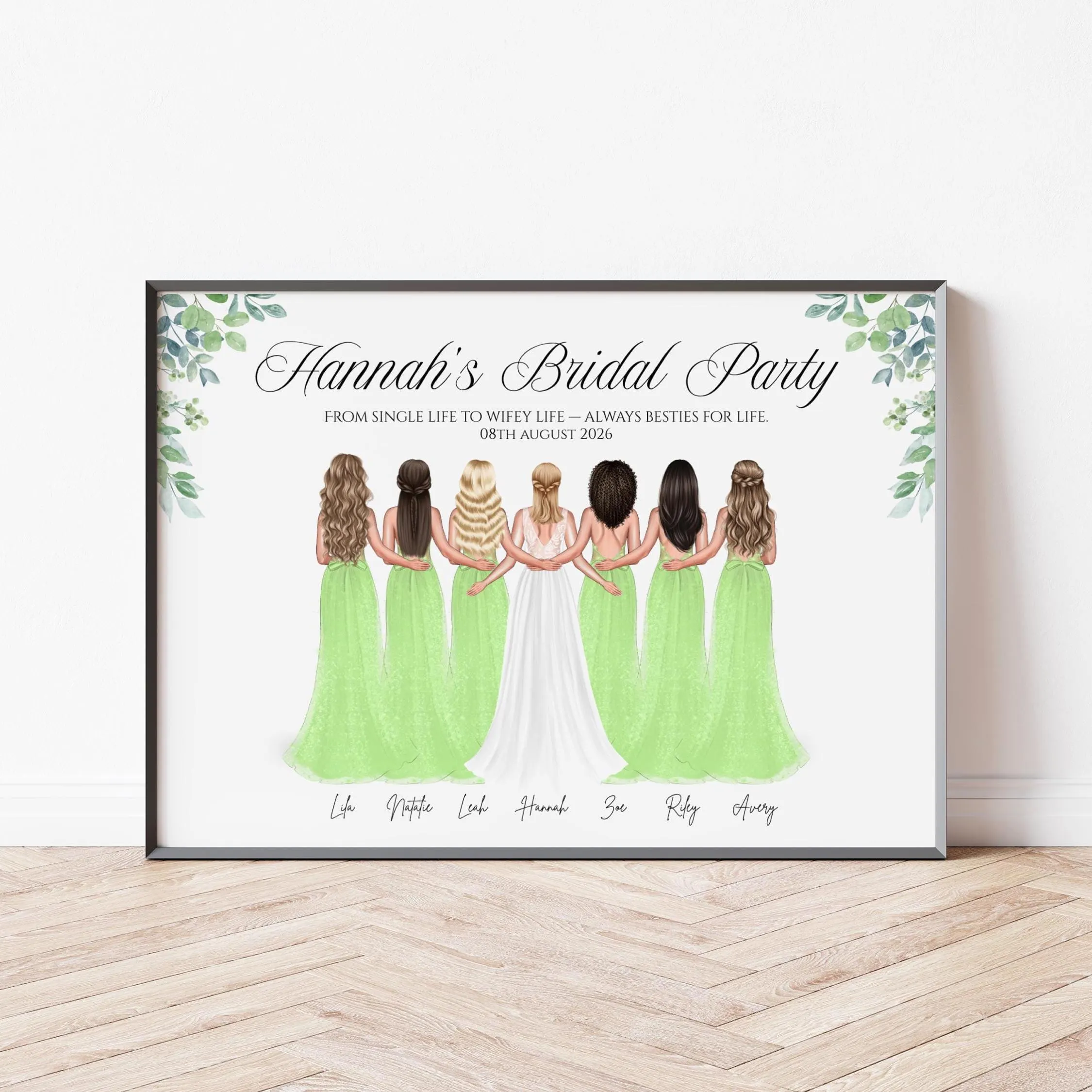 Personalised Bride Squad Gift for Bridesmaid Custom Maid of Honour Gift Bridesmaid Gift Hen Party Gift for Sister Wedding Print Flower Girl