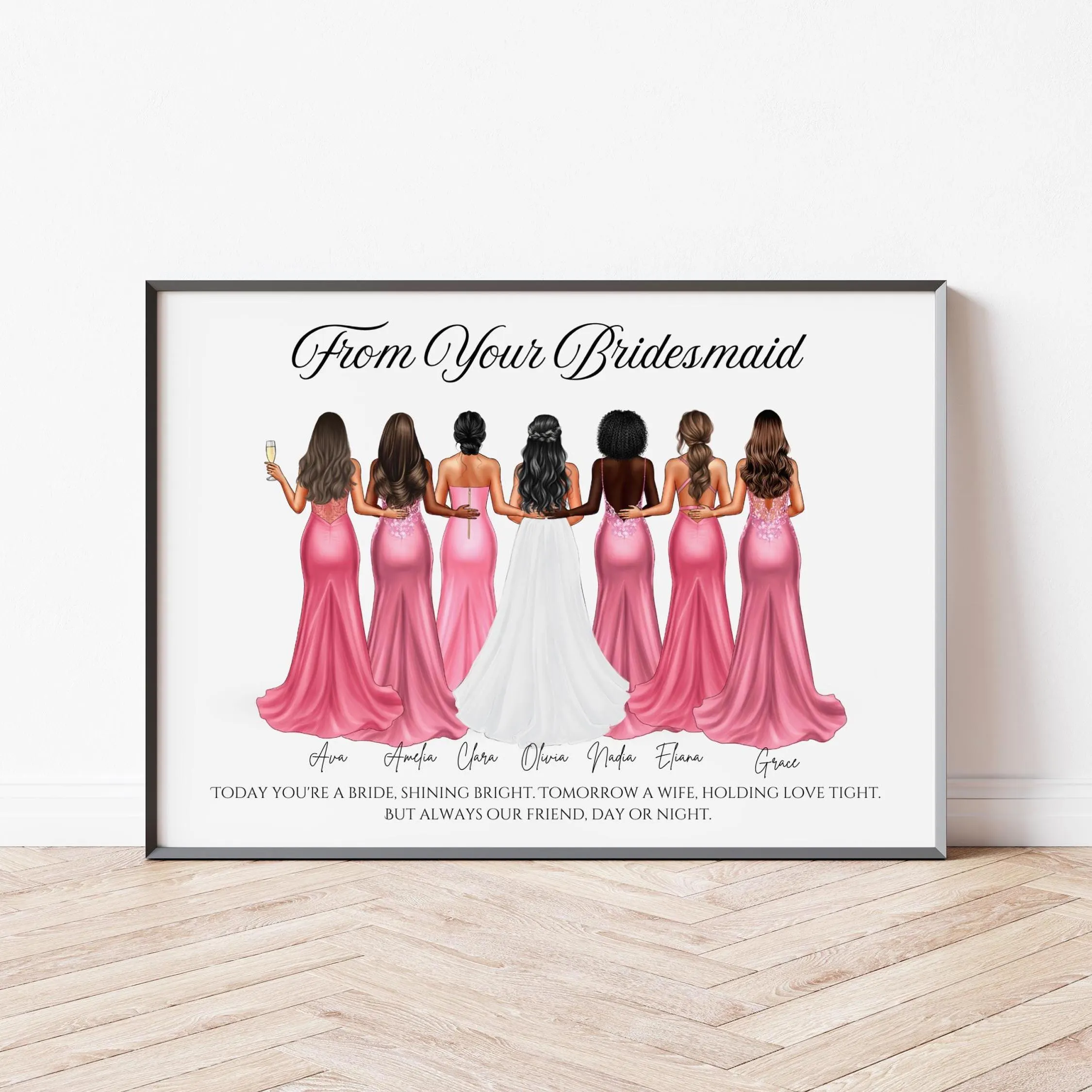 Personalised Gift For Bride From Your Bridesmaid Print Wedding Print, Sister Bride To Be Gift Bride Squad Print Bridesmaid Wedding Proposal