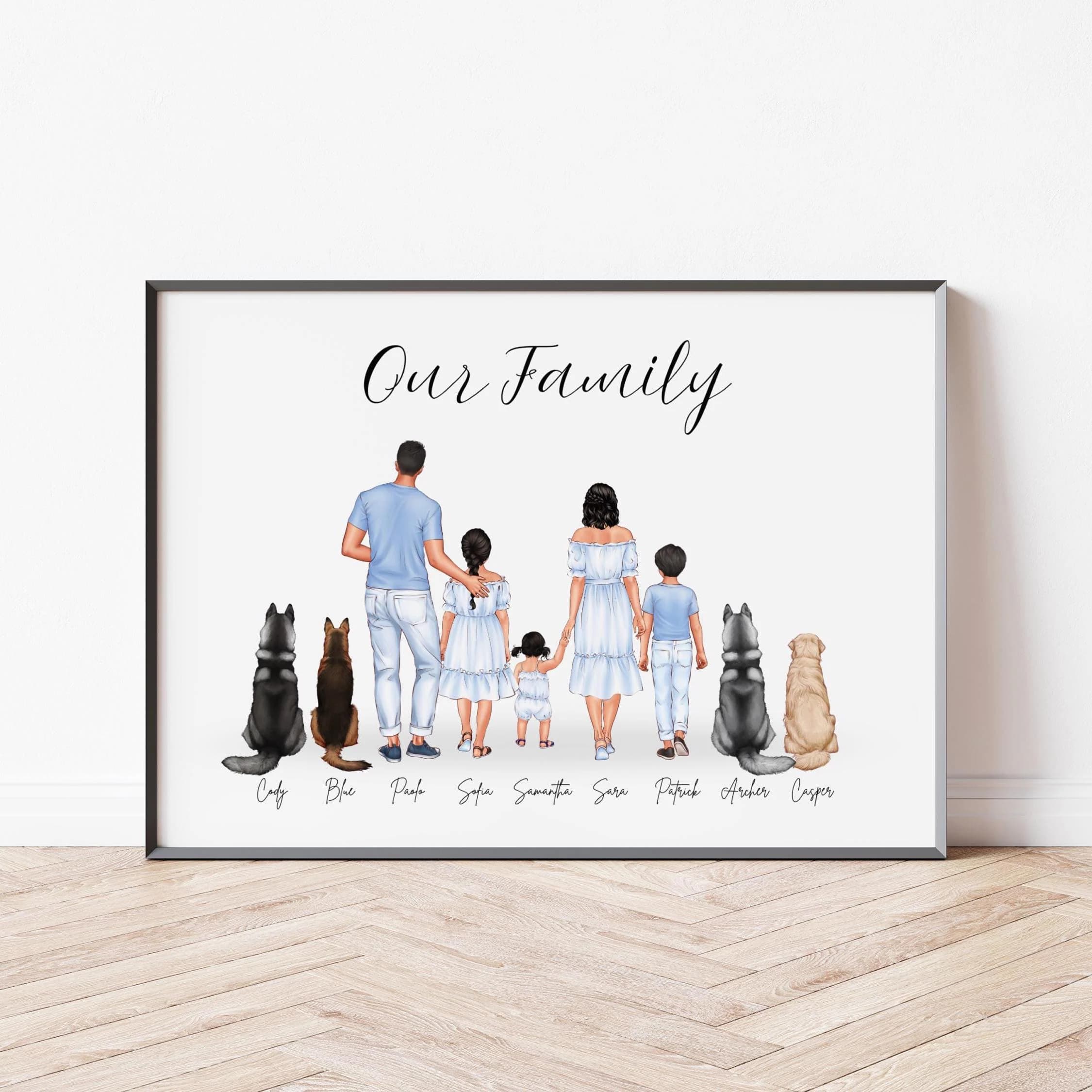 Sibling Family Print Personalised Family Print for Dad Gift for Mum Mother's Day Gifts Family Gift Family Portrait Print for Grandparents