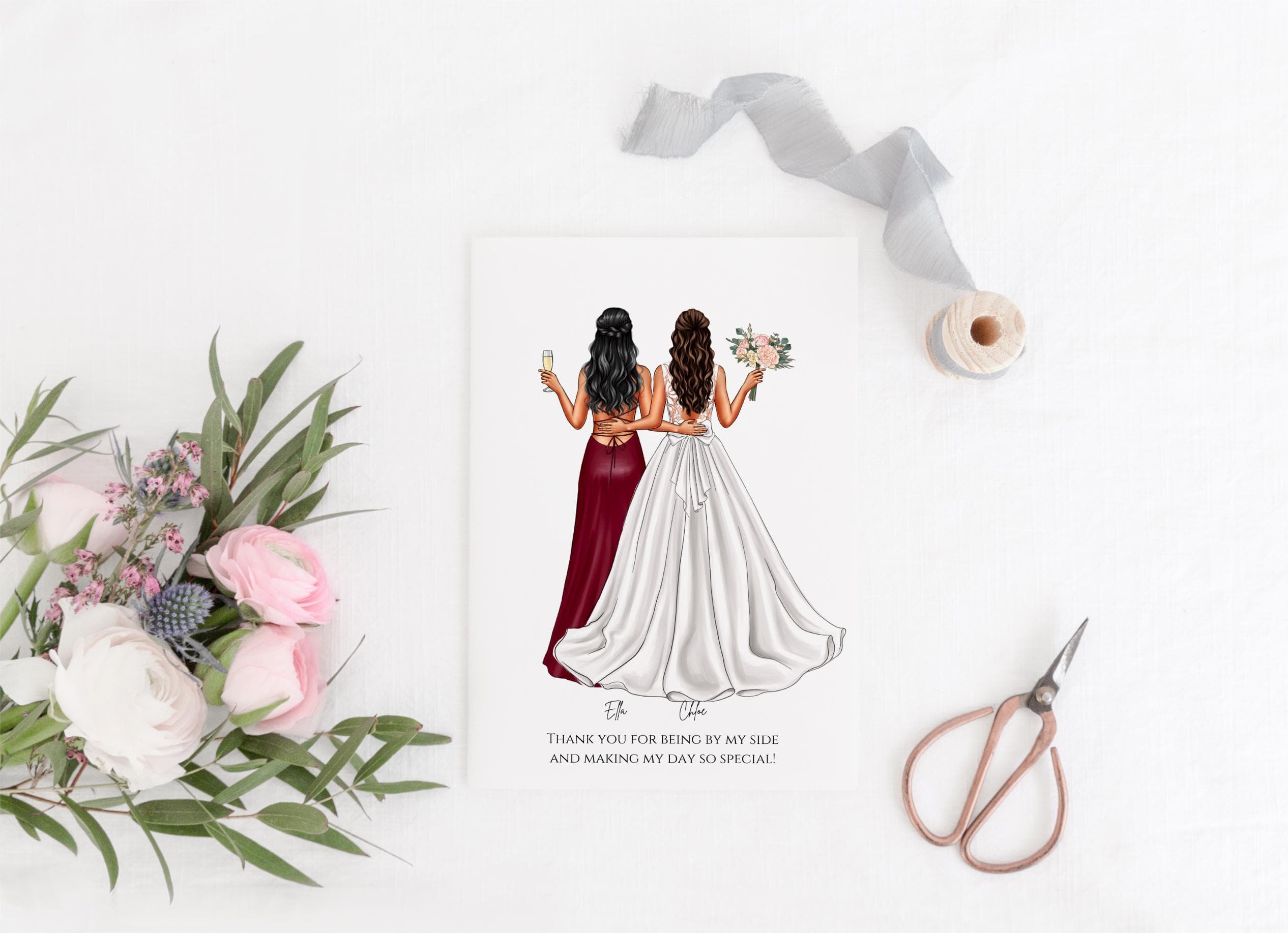 Personalized Wedding Print Custom Sister Bride To Be Gifts For Bride Wedding Day Gift Thank You Gift For Sister Wedding Day Keepsake Print - image 3