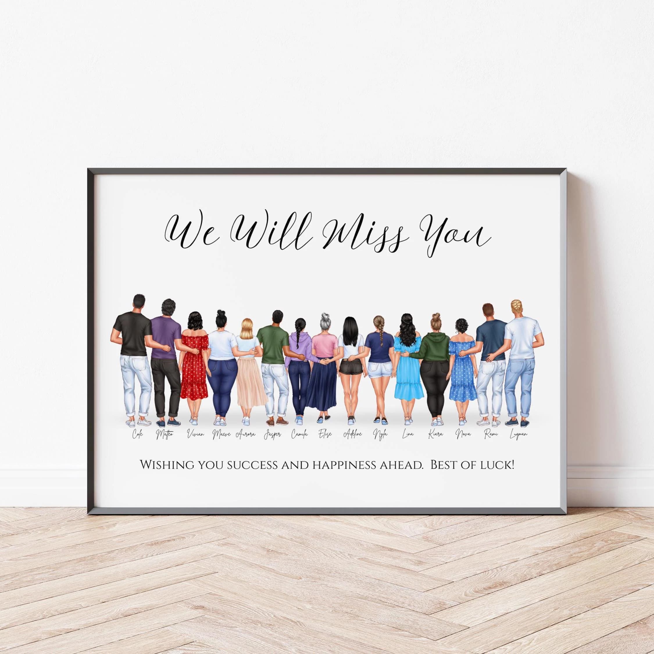 Coworker Gift Idea Office Team Farewell Print Leaving Gift For Colleagues Personalised Coworker Goodbye Gift Group of Friends Farewell Gifts