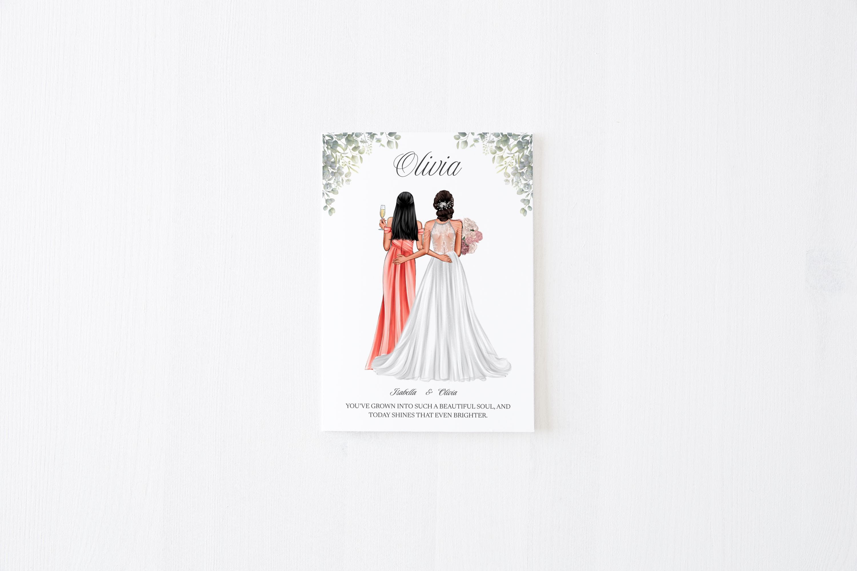 Sister Wedding Print For Bridesmaid Gift Best Friend Wedding Personalized Gift for Maid Of Honour Gift From Bride Wedding Thank You Print - image 3