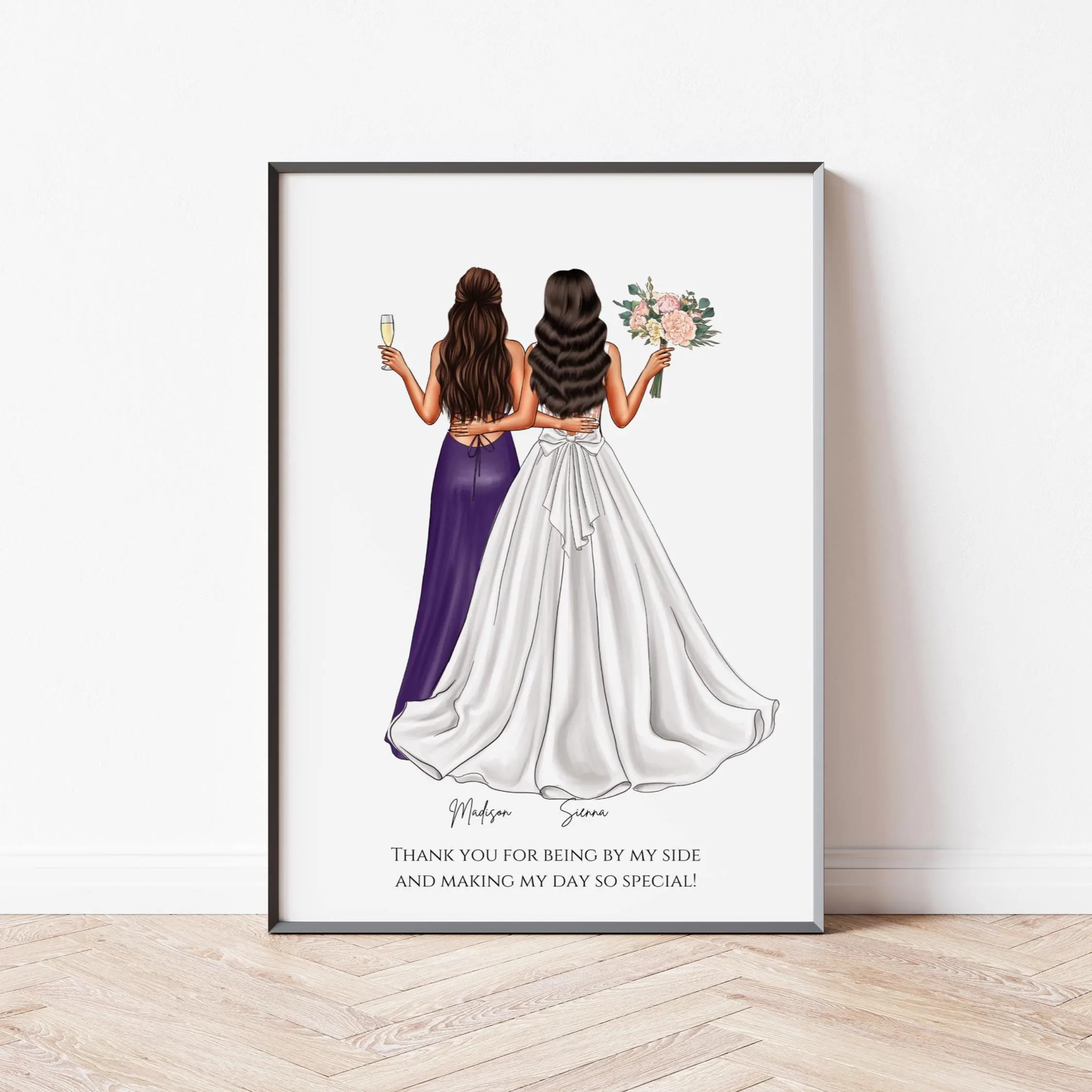 Personalized Wedding Print Custom Sister Bride To Be Gifts For Bride Wedding Day Gift Thank You Gift For Sister Wedding Day Keepsake Print