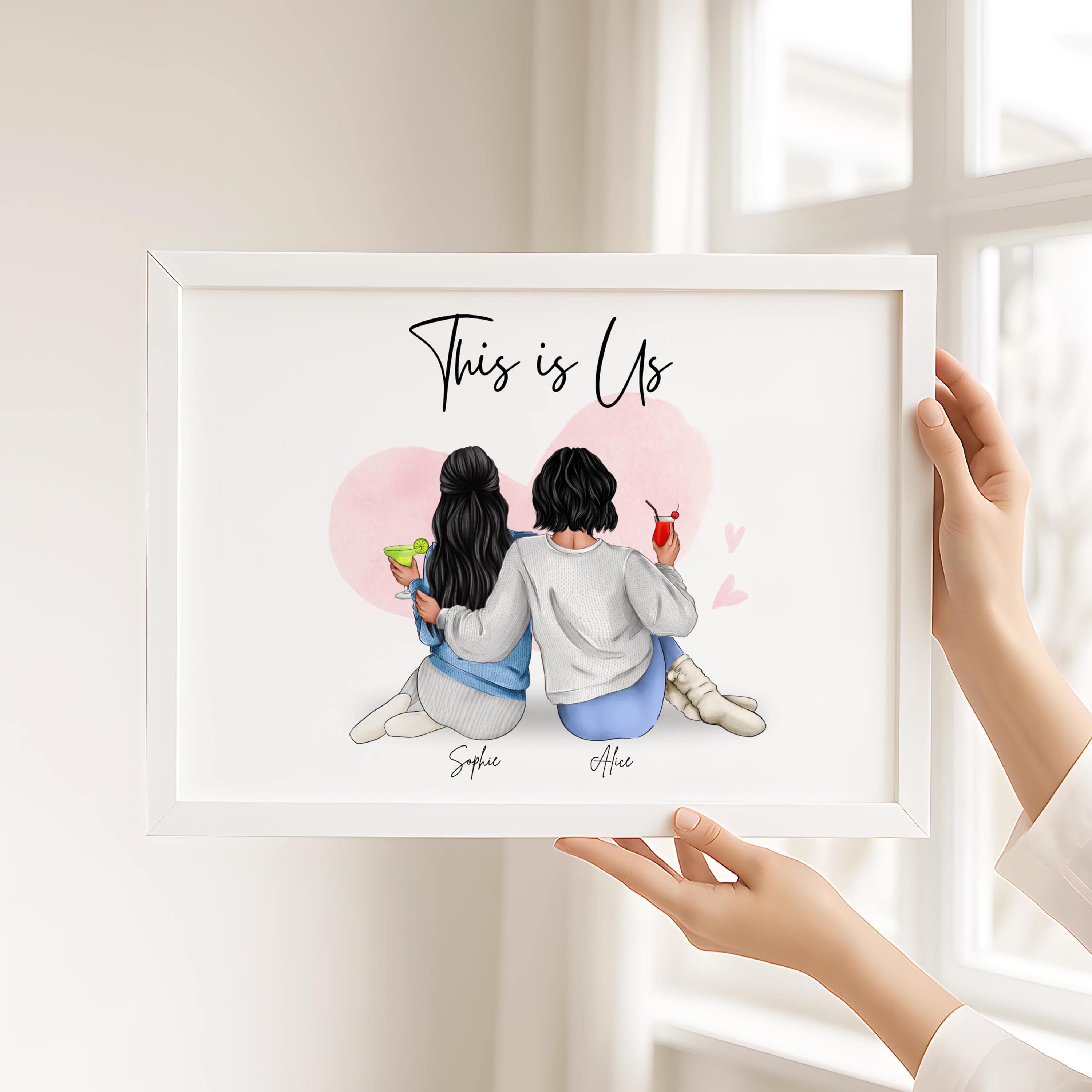 Personalised Gift for Best Friends Print, Friend Gift, Friend Birthday Gift, Custom Best Friends Birthday Print, Friend Wall Art Print - image 3