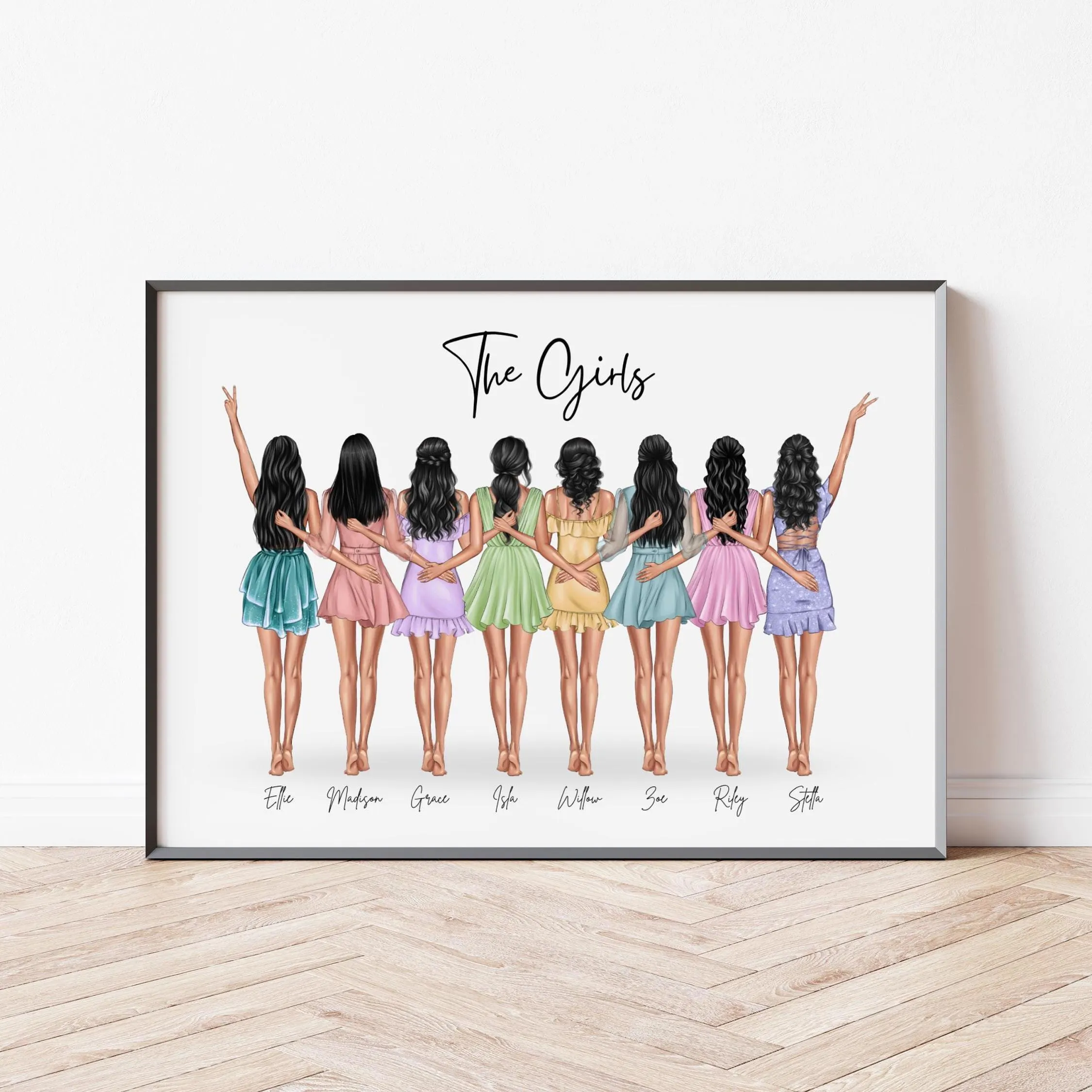 Group of Friends Birthday Print Bestfriend Print Personalized Print Group of Friends Gift Custom Wall Art For Friend Picture Friendship Gift