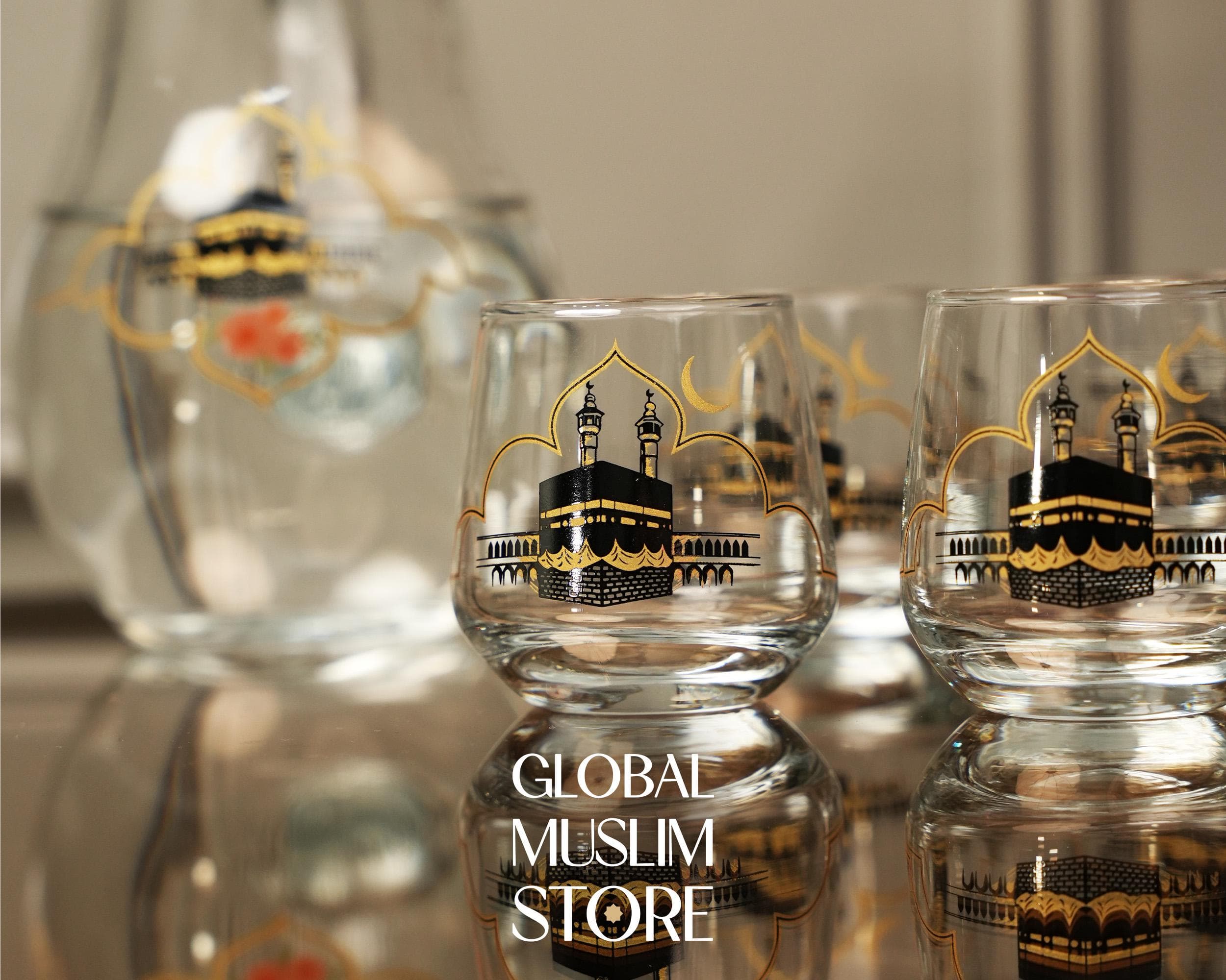 Elegant Islamic Drinkware Set: Zamzam Jug, Cups & Date Bowl - Luxury Muslim Serveware - Eid Ramadan Gift - image 4