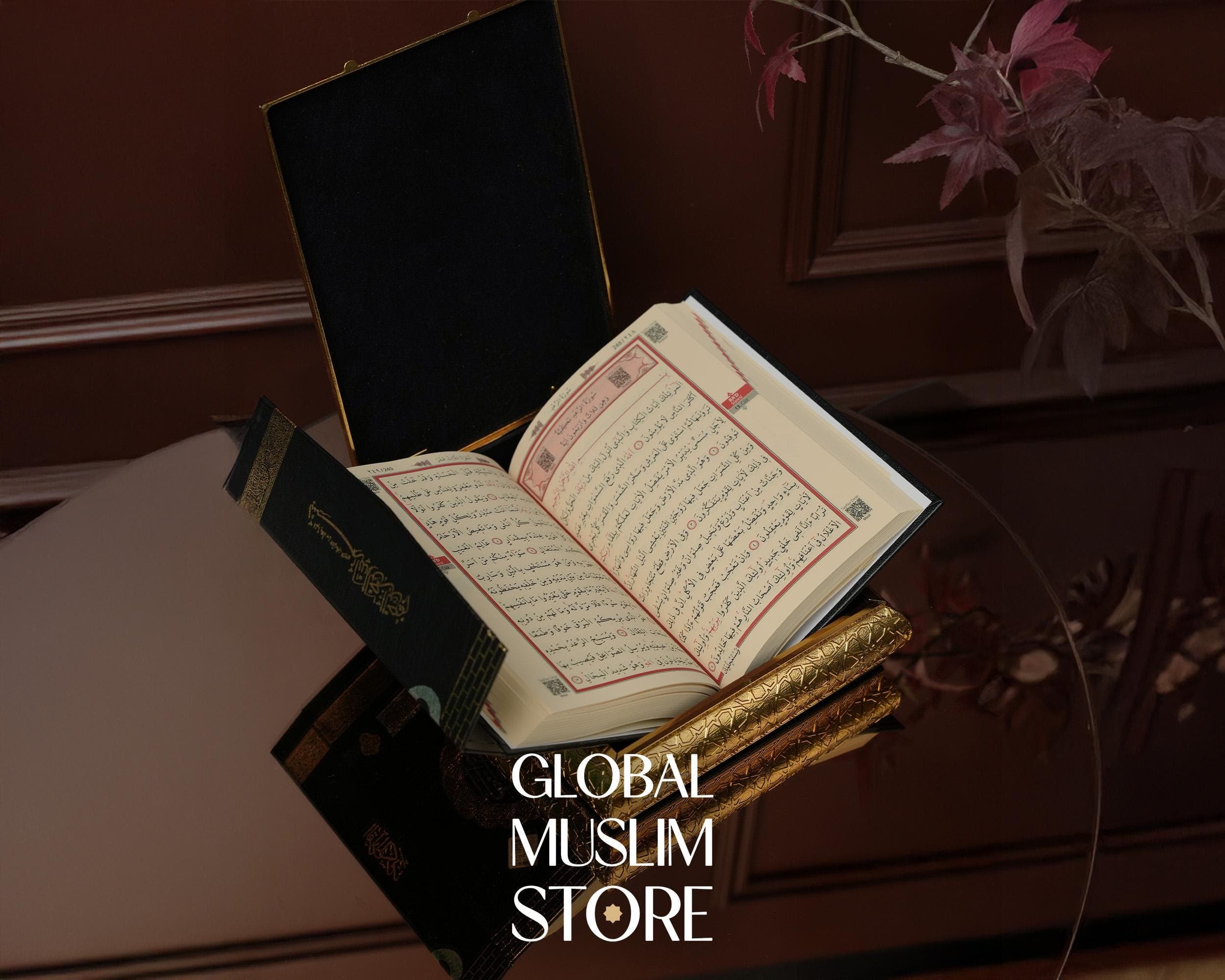 Gold Quran Box Set | Quran Stand | Quran Case | Luxury Quran Holder Set with Display Stand - image 4