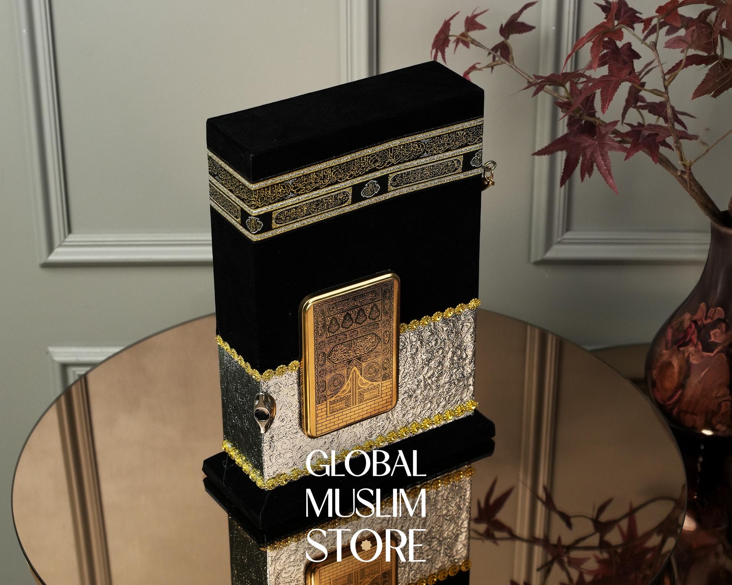 Silver Kaaba Quran Gift Set | Velvet Quran Case with Arabic Quran | Islamic Decor | Holy Quran in Decorative Kaaba Box | Muslim Gift - image 4