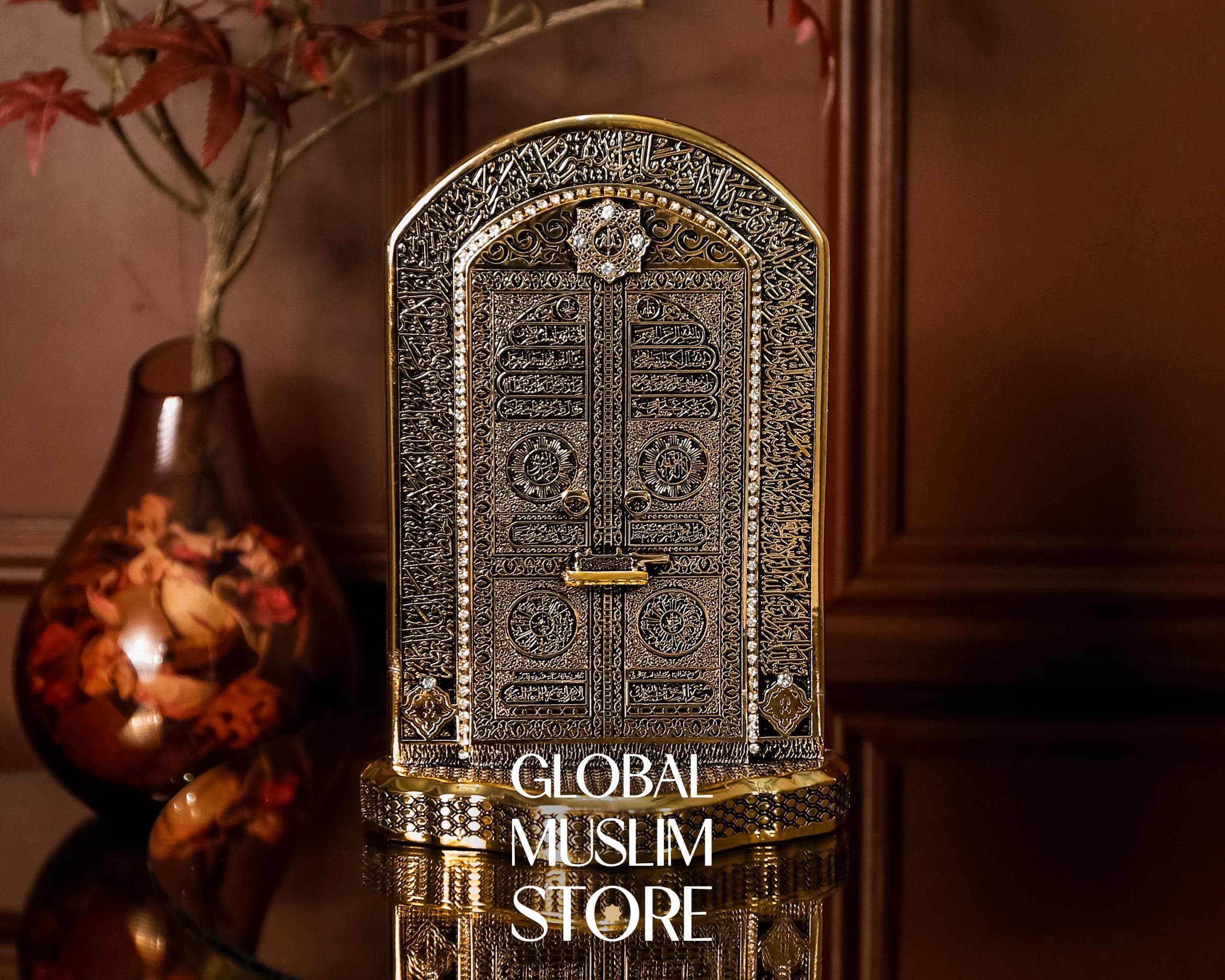 Gold Kaaba Door Figurine with Ayat al-Kursi | Islamic Spiritual Home Decor Gift | Islamic Office Decor | Decorative Islamic Art - image 4
