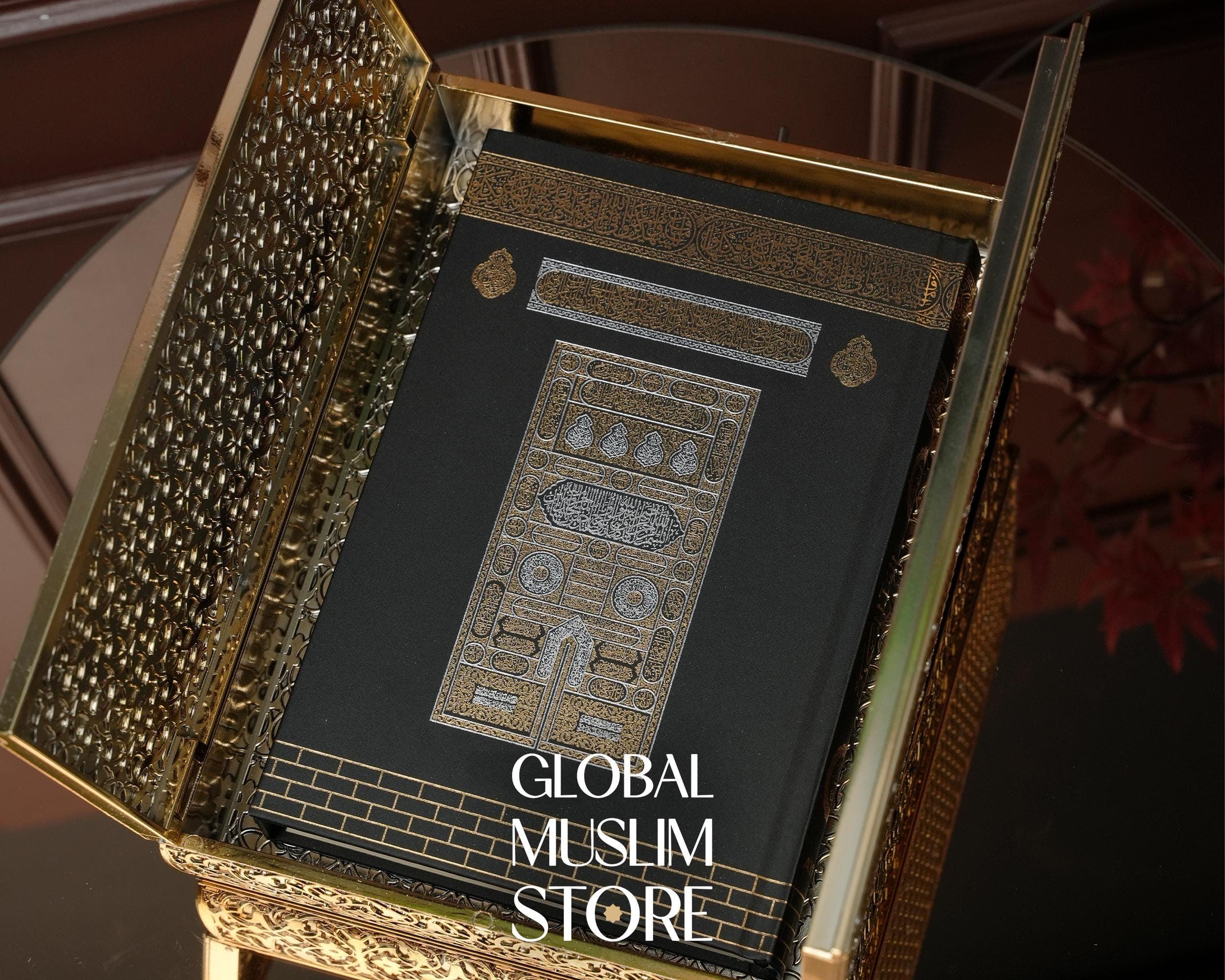 Quran Box, Gold Quran Case, Luxury Quran Cover with Stand - image 5