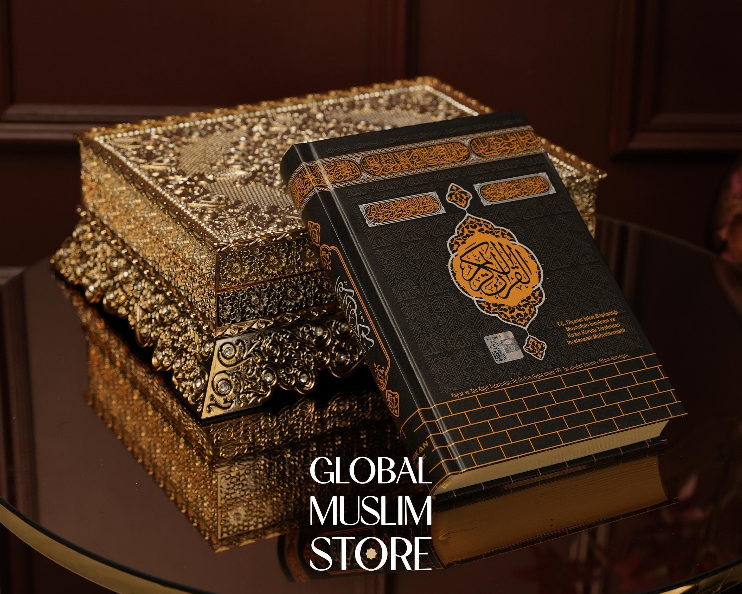 Luxury Quran Box with Quran | Gold Islamic Book Holder | Decorative Quran Case | Gold Quran Chest | Muslim Home Decor | Premium Quran Cover - image 3