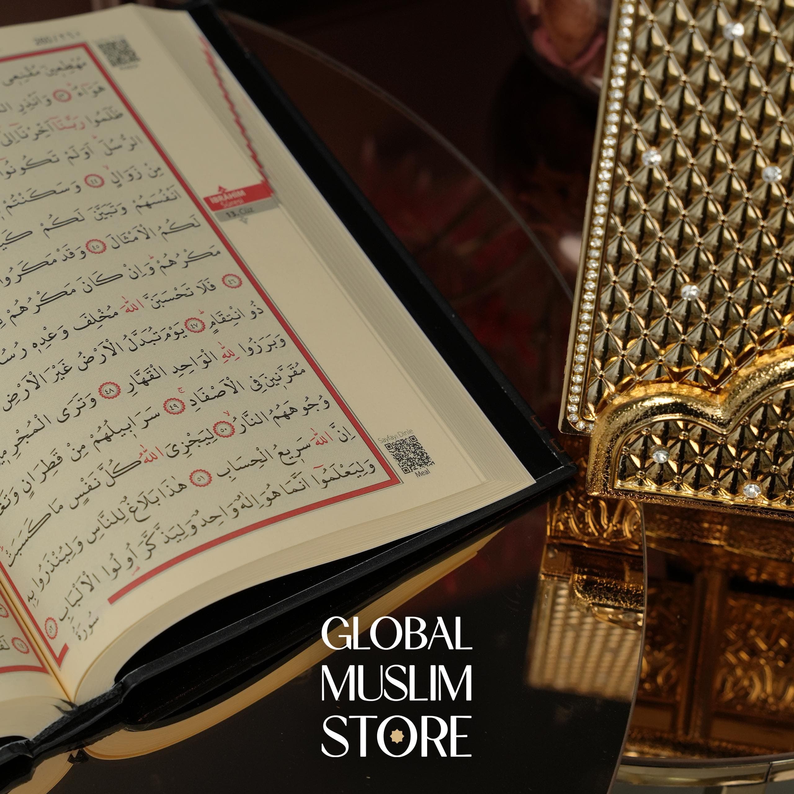Quran Box with Quran Gift, Gold Quran Case and Quran for Gift, Luxury Quran and Gold Cover with Stand - image 5