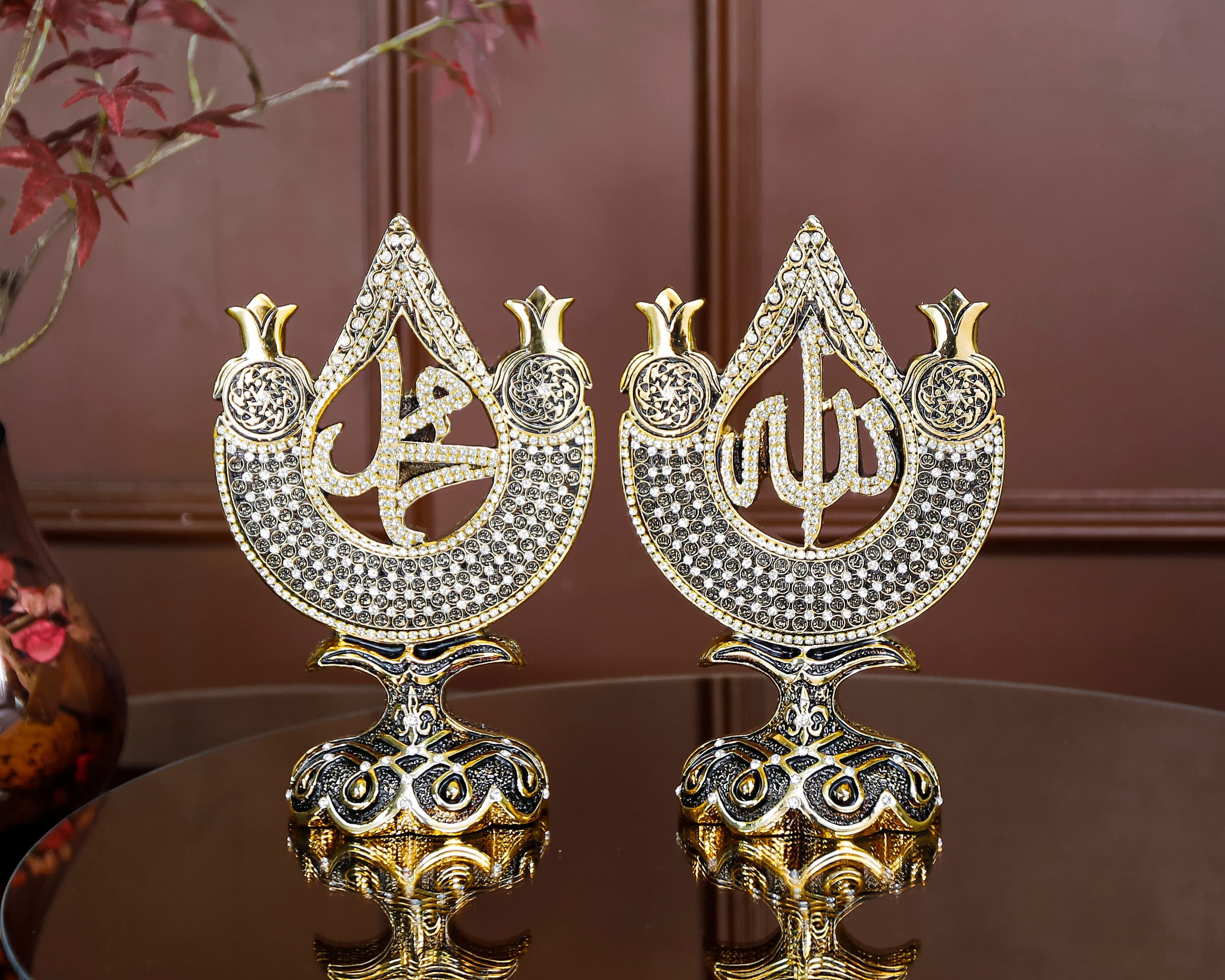 Islamic Gift Allah Muhammad Lux Muslim Home Decor Figurine Set