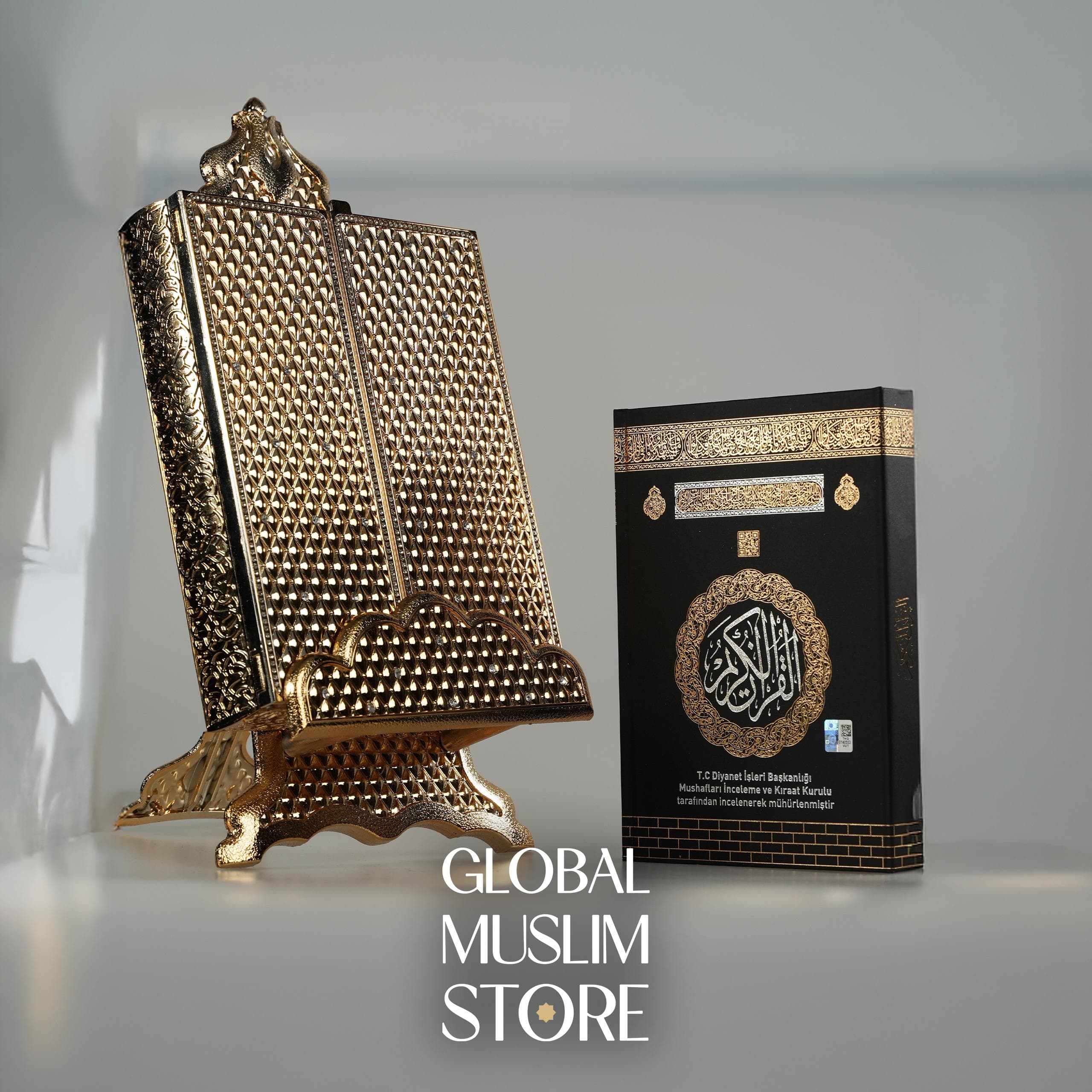 Quran Box with Quran Gift, Gold Quran Case and Quran for Gift, Luxury Quran and Gold Cover with Stand - image 3