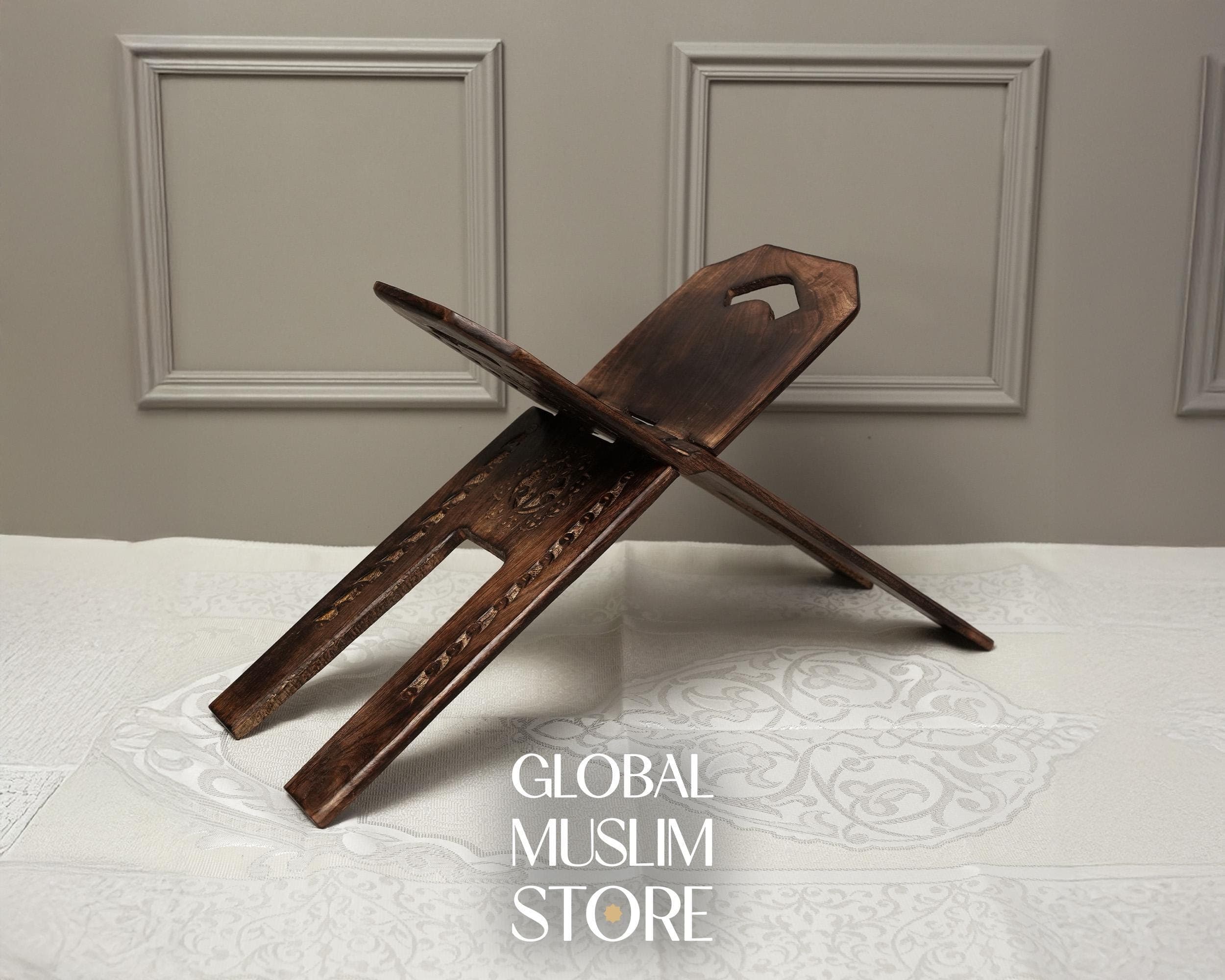 Islamic Book Stand | Hand Carved Foldable Wooden Quran Rehal | Quran Holder - image 4