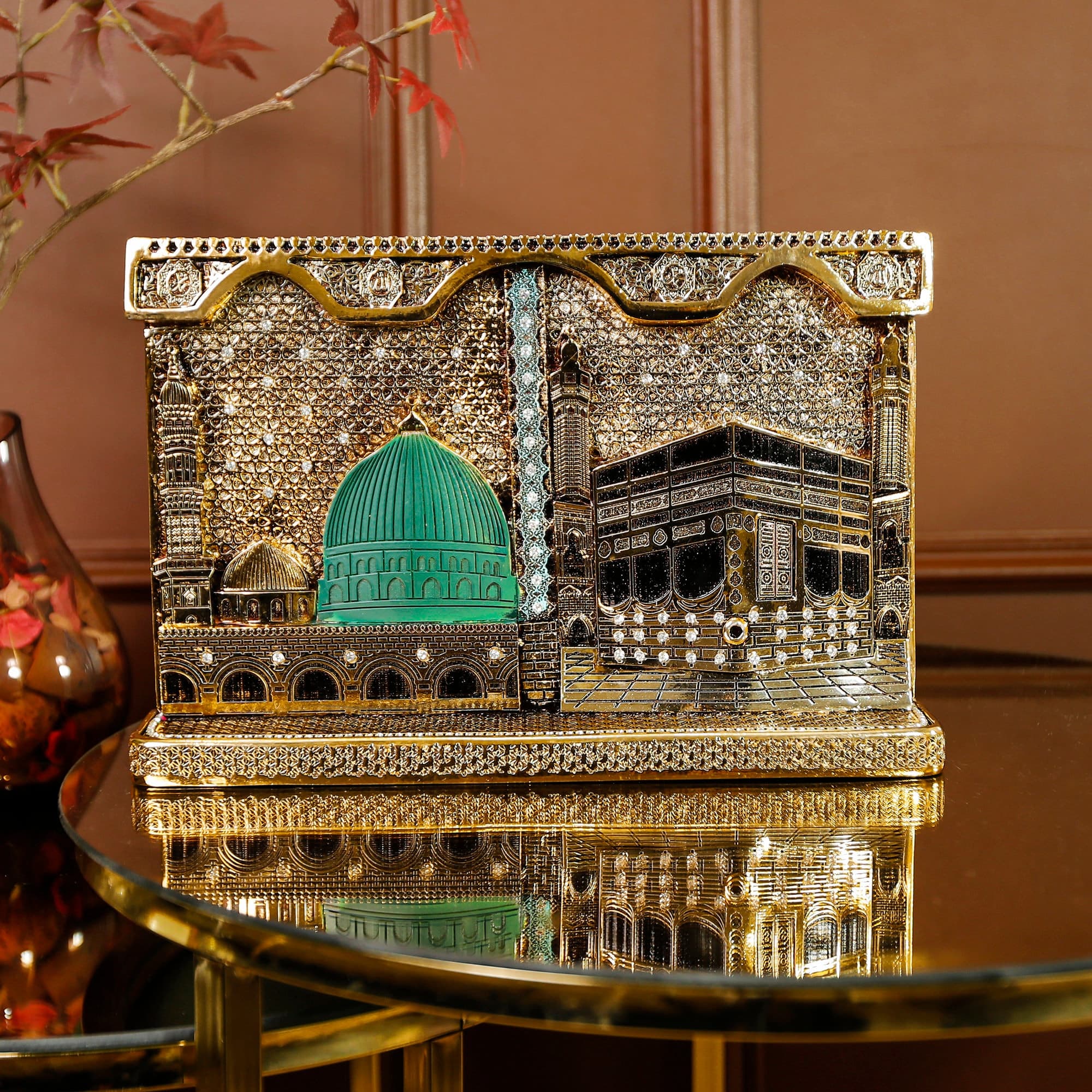 Islamic Gift Artistic Ornament Figurine Kaaba And Prophet's Mosque Composition