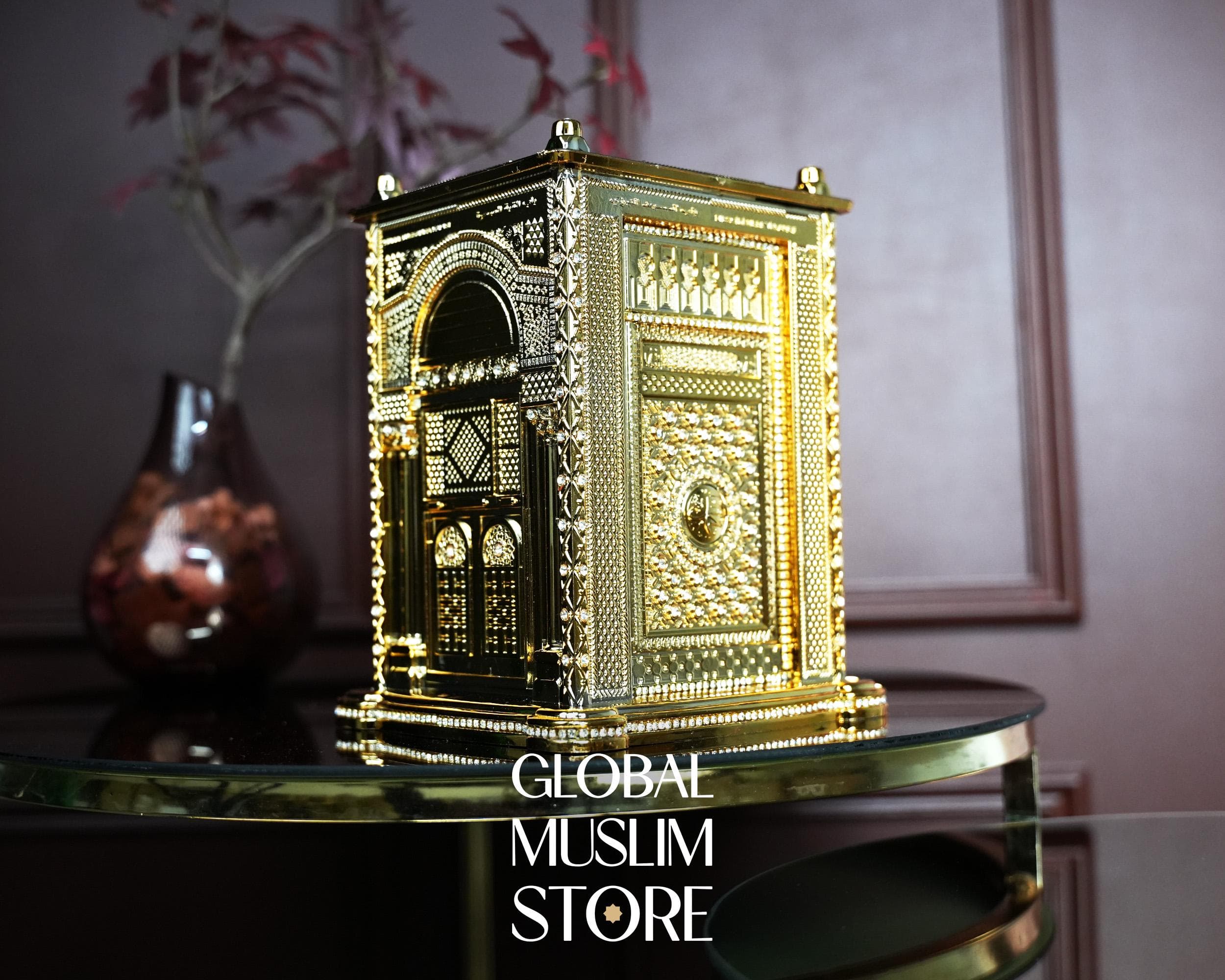 Quran Holder Figurine with Quran  | Gold Decorative Quran Case | Muslim Home Decoration | Muslim Art | Islamic Home Office Decor - image 4