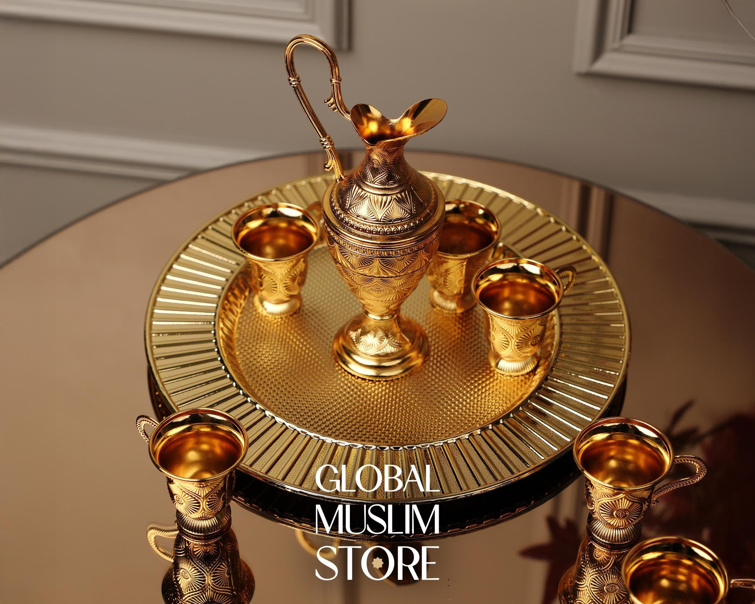 Zamzam Set,  Luxury Zamzam Tray Ewer & Cup Set, Handmade Zamzam Water Serving Ensemble, Handmade Islamic Gift, Hajj Souvenir, Umrah Present - image 5