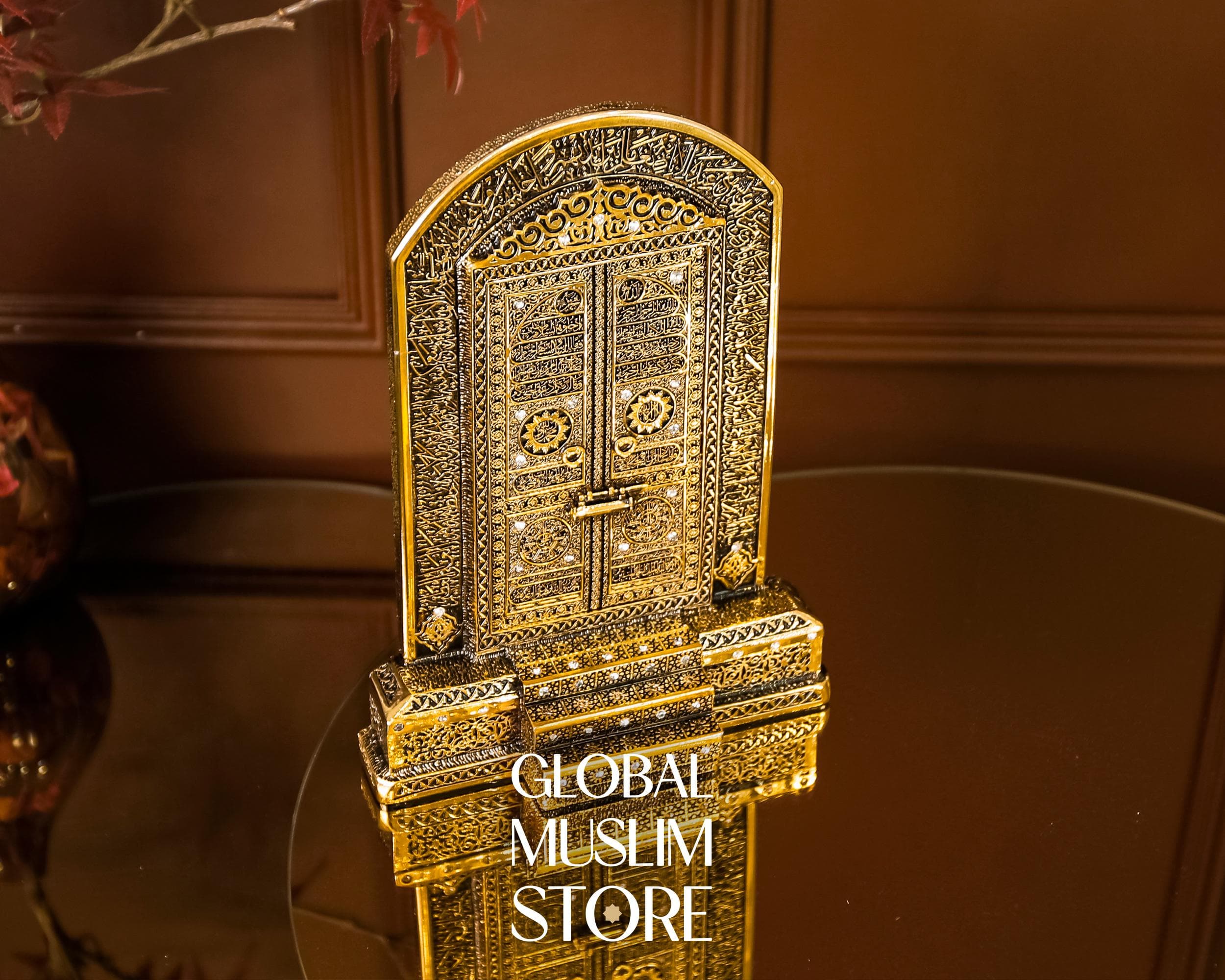 Kaaba Door Islamic Decor | Golden Kaaba Door Decorative Figurine with Ayat AlKursi Inscription | Islamic Home Gift Ornament | Muslim Artwork - image 4