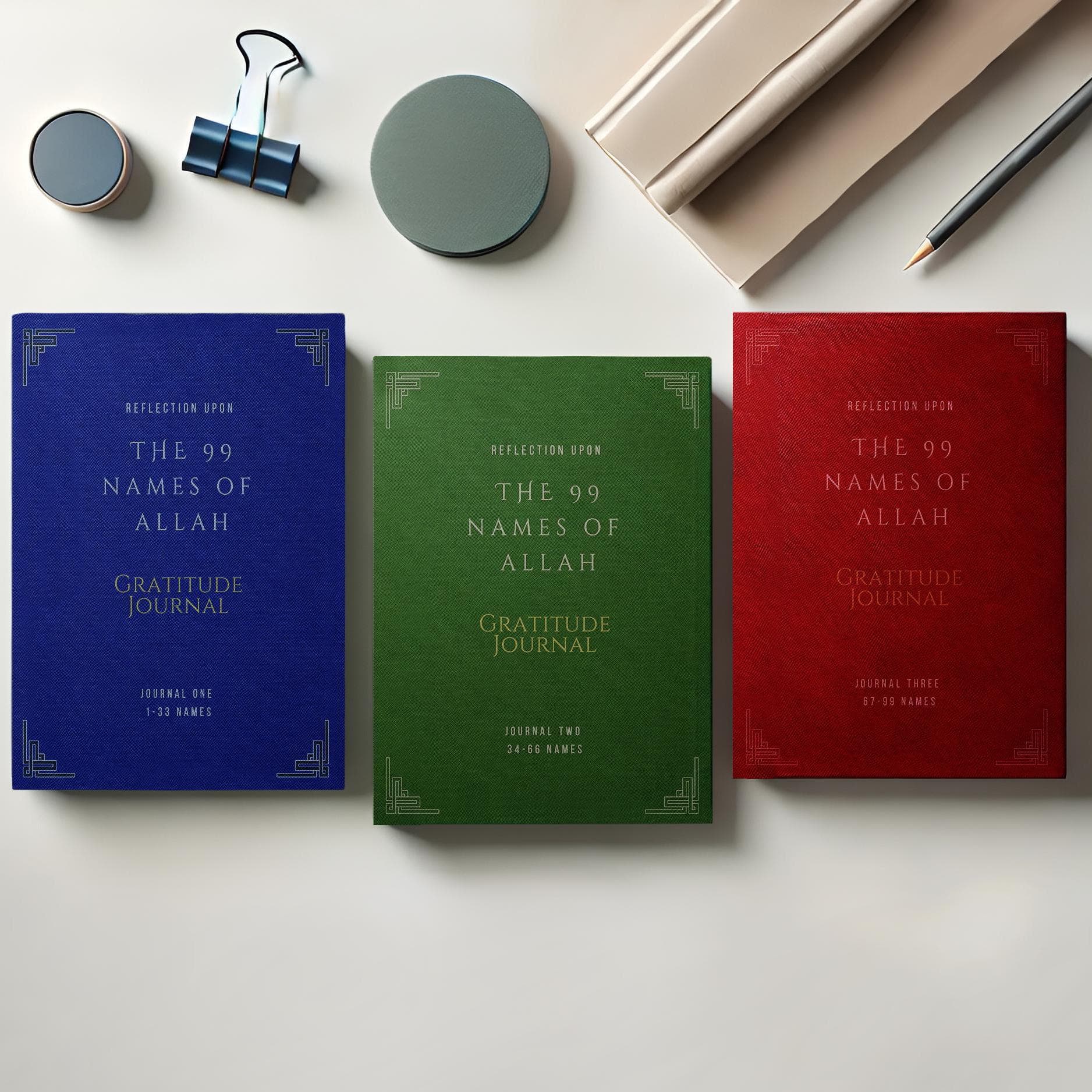99 Names of Allah Gratitude Journal Trilogy - Guided Islamic Reflection