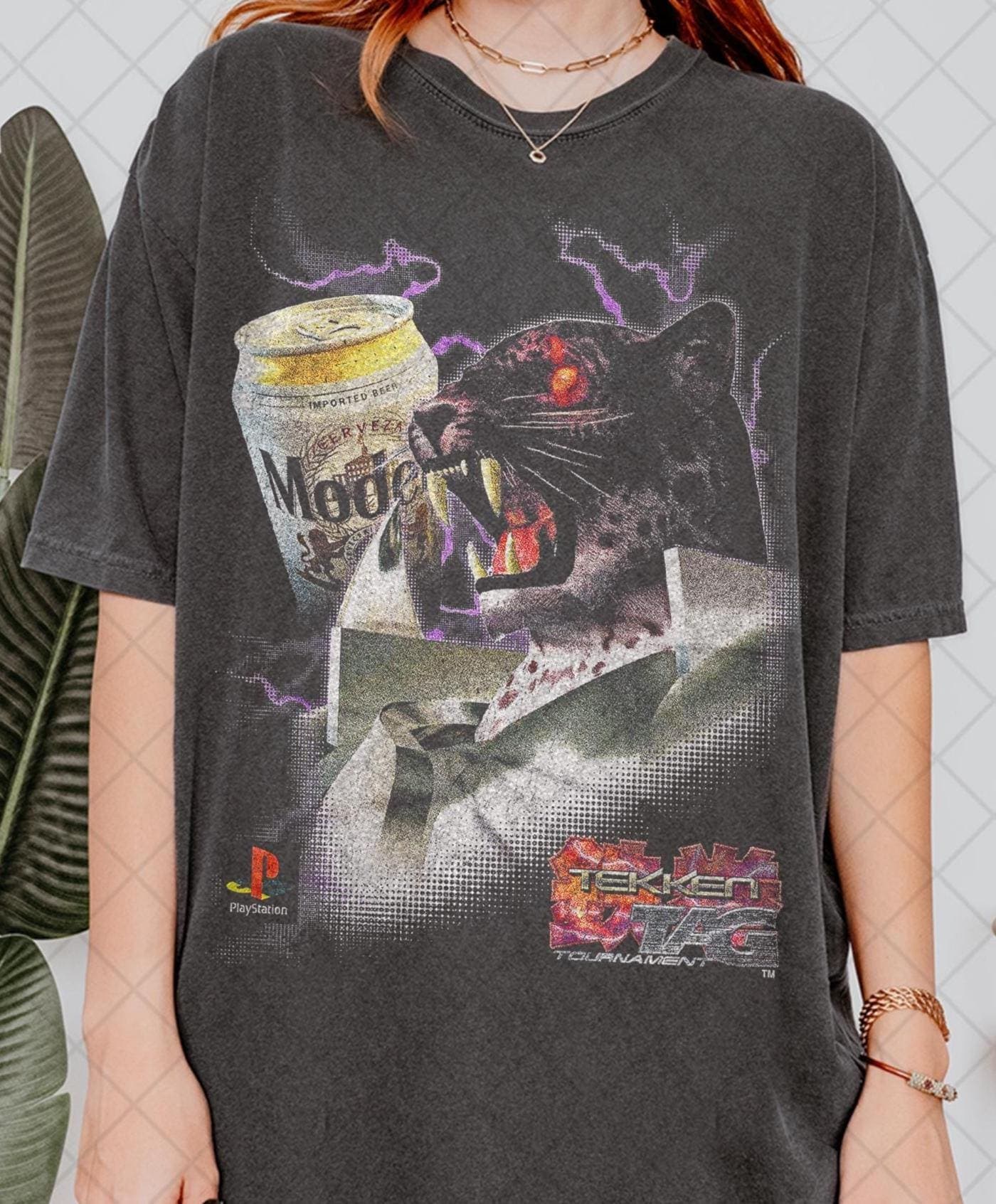 Retro 90s Comfort Colors The Armor King x Modelo 2000 T-Shirt, Tekken Tag Tournament Tshirt, Gift For Women and Man Unisex T-Shirt